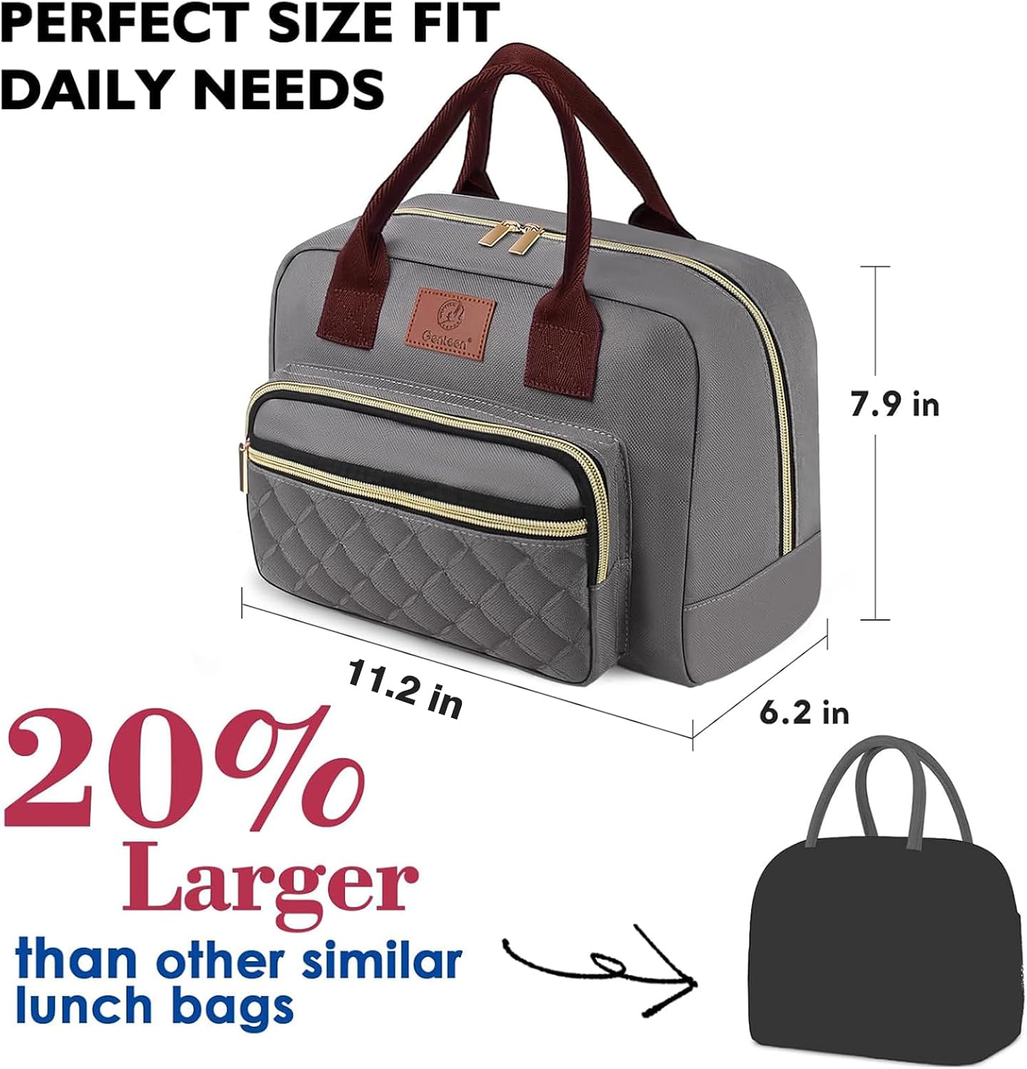 Thumbnail 2 de Genteen Insulated Lunch Bag, Gray