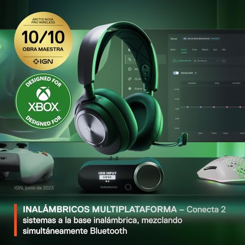 Detalle de SteelSeries Arctis Nova Pro Wireless X: auriculares gaming multisistema con cancelación de ruido y batería intercambiable