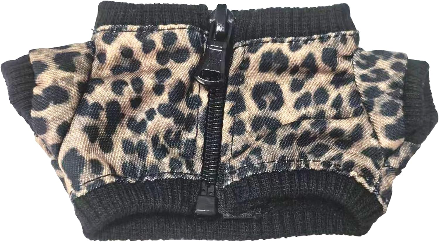 Detalle de ヒョウ柄ジャケット 10cm前後のぬいぐるみ用ジッパーコスチューム ブラウン