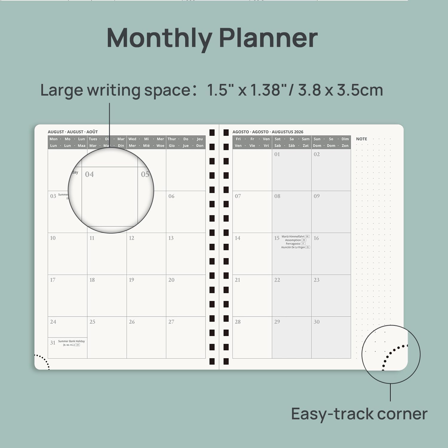 Thumbnail 3 de POP RUN Kalender 2026/2027 Wochenplaner – Ringbuch mit Softcover, ca. A5 (22 x 16,5 cm), 17 Monate