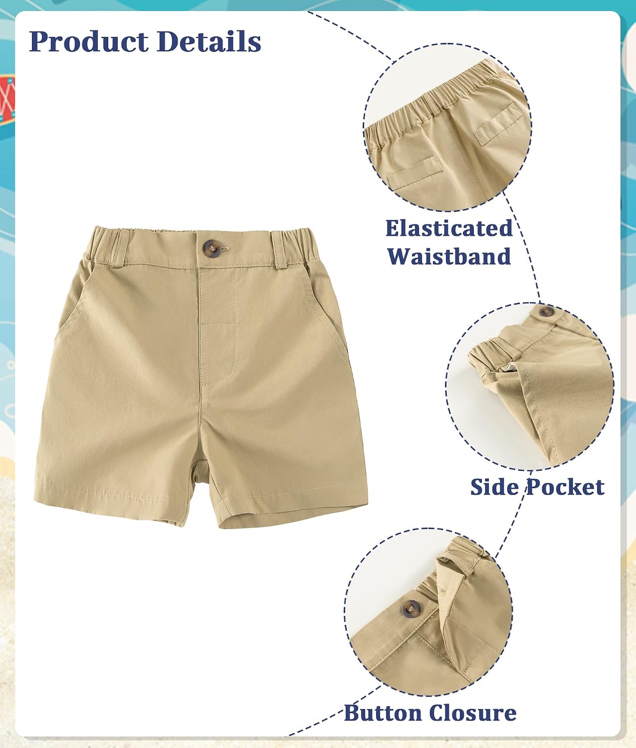Detalle de Volunboy Toddler Boys Summer Polo & Shorts Set (1–6 Years)