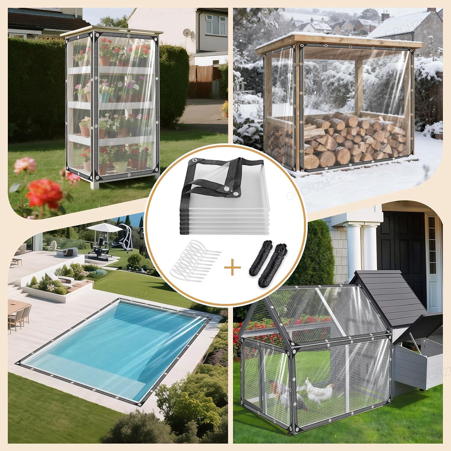Thumbnail 4 de Clear Tarpaulin PVC 3m x 4m