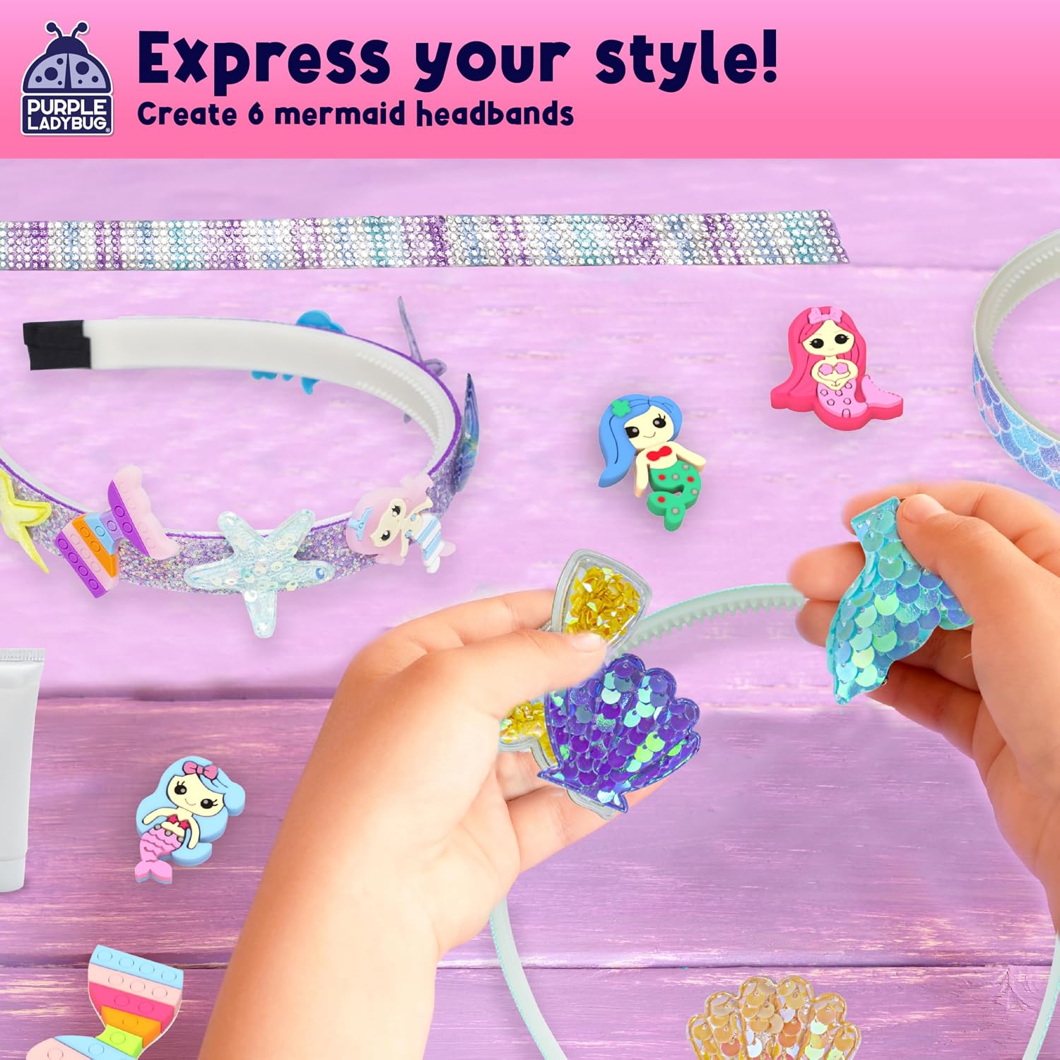 Thumbnail 4 de PURPLE LADYBUG DIY Headband Making Kit for Girls – Mermaid-Themed Craft Set