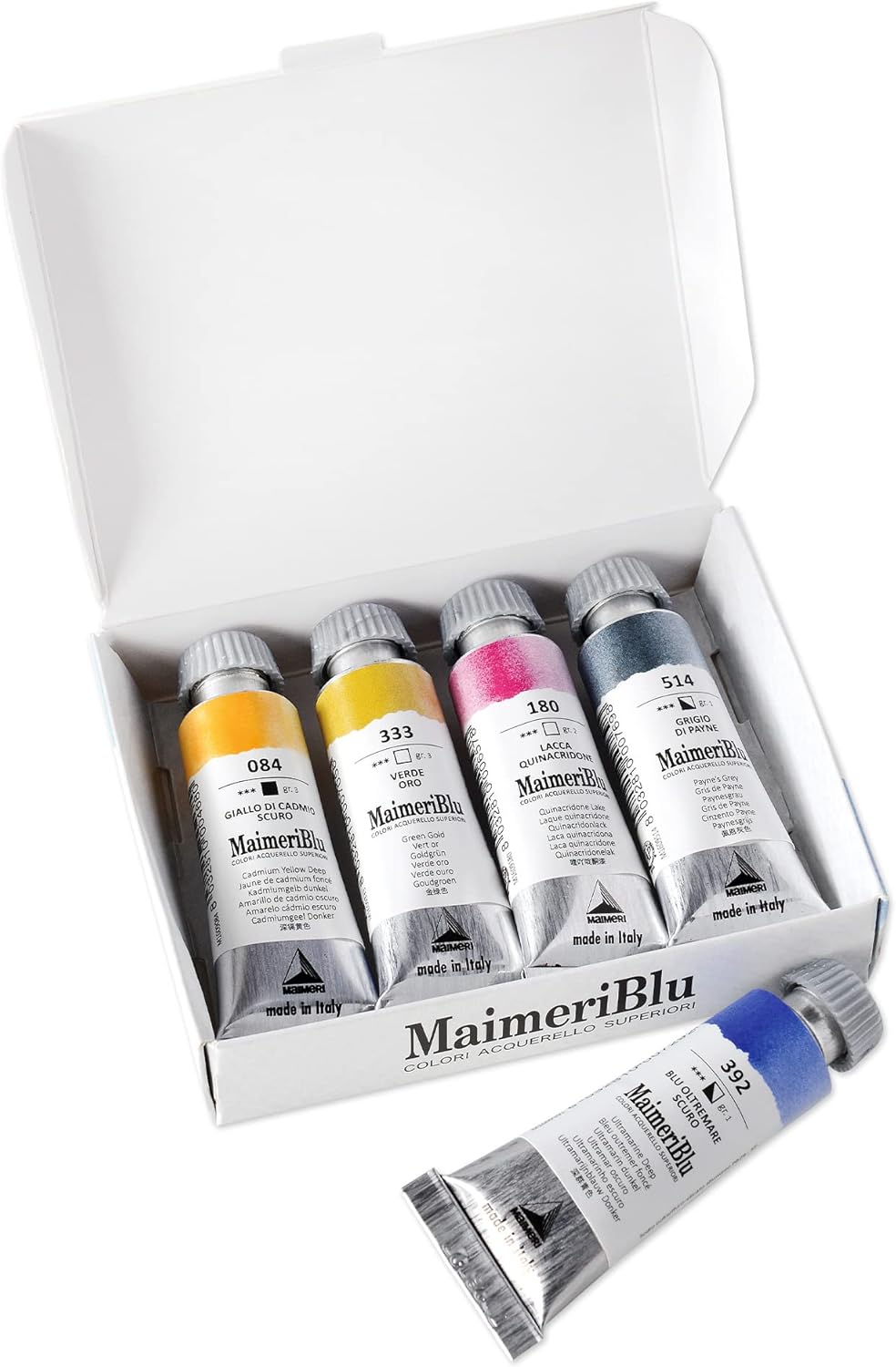 Detalle de Maimeri Blu Scatola 5 Colori da 12ml – Acquerello di alta qualità per studenti e contesti educativi