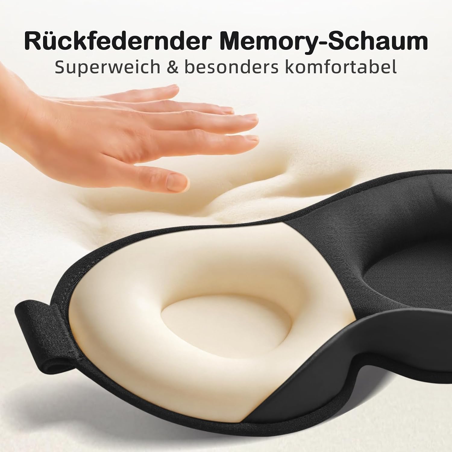 Thumbnail 6 de INNELO Gewichtete Schlafmaske 130 g – 3D Augenmaske mit 99% Verdunkelung, Memory-Schaum, atmungsaktiv, 50–64 cm