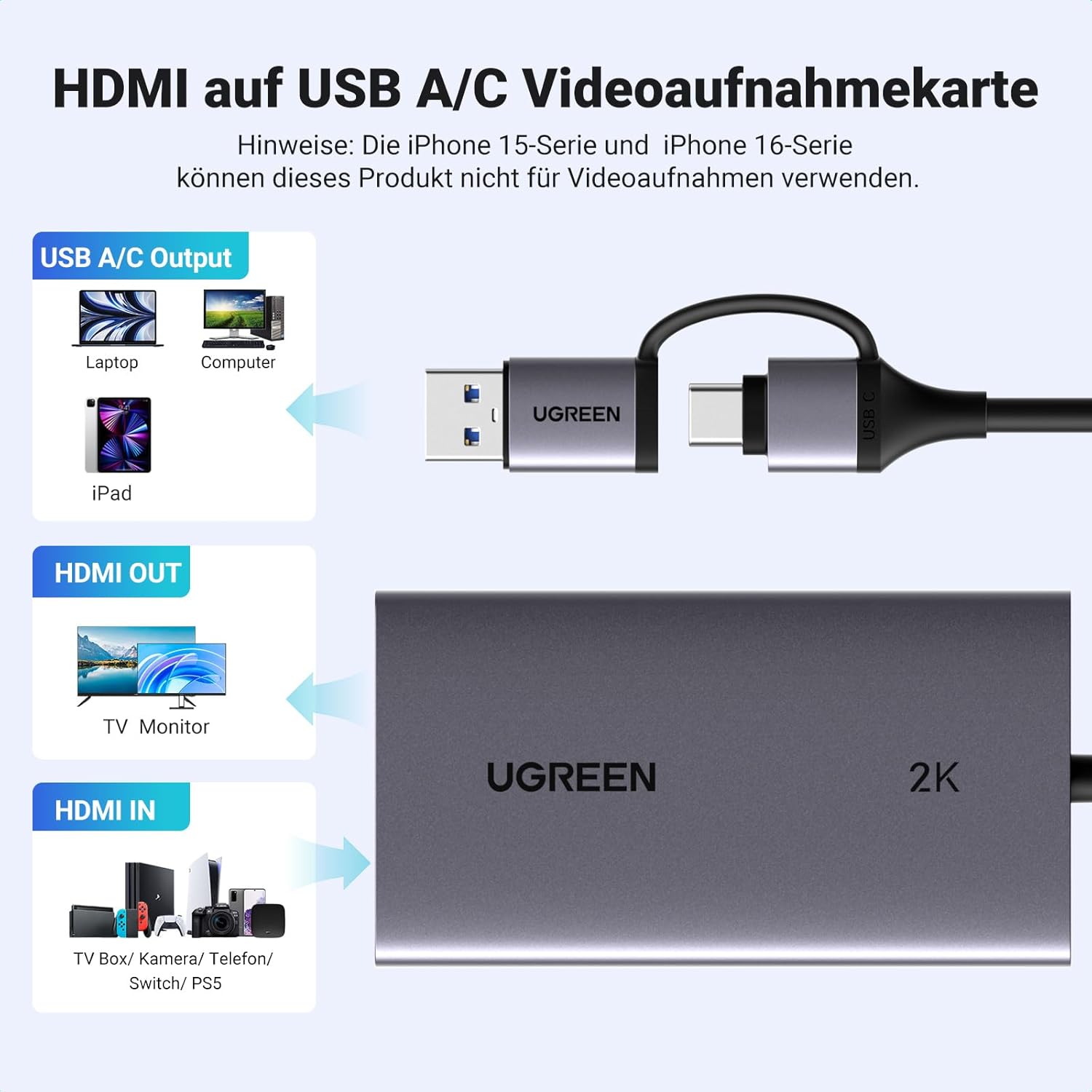 Thumbnail 3 de UGREEN Video Capture Card 4K30Hz Loop-Out
