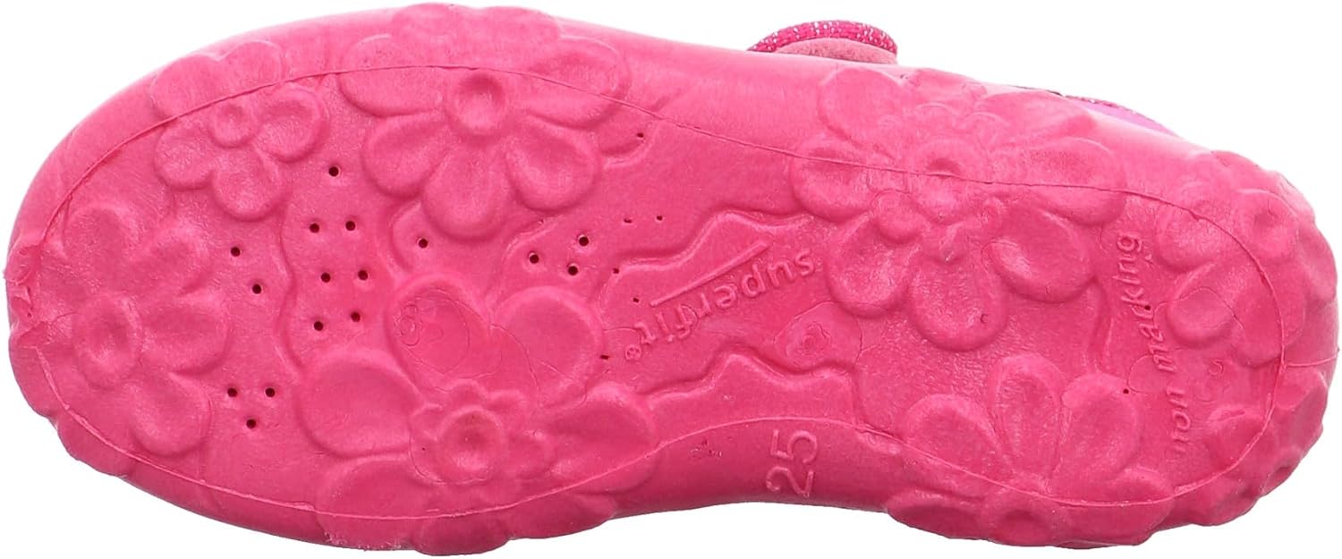 Detalle de Superfit Mädchen Bonny Hausschuhe Pink/Lila 32 EU – Bequeme Klett-Hausschuhe für zu Hause