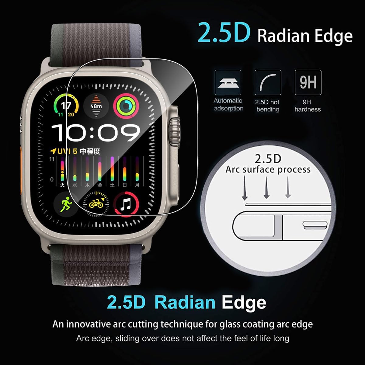 Thumbnail 3 de Mayfun 3er Schutzfolie für Apple Watch Ultra 3 (49 mm) – kratzfestes HD-Displayschutzglas aus TPU, blasenfrei