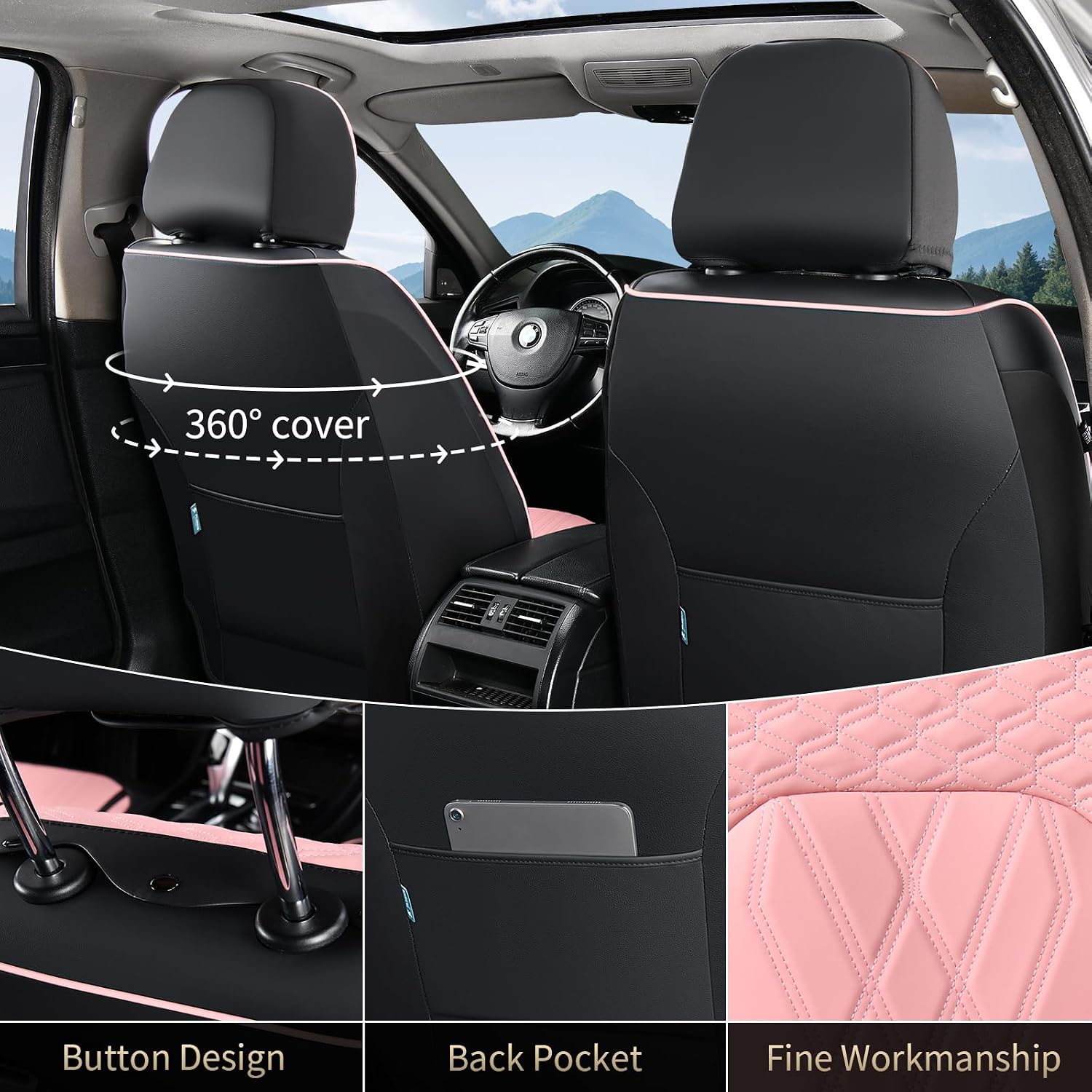 Detalle de FLORICH Car Seat Covers Faux Leather