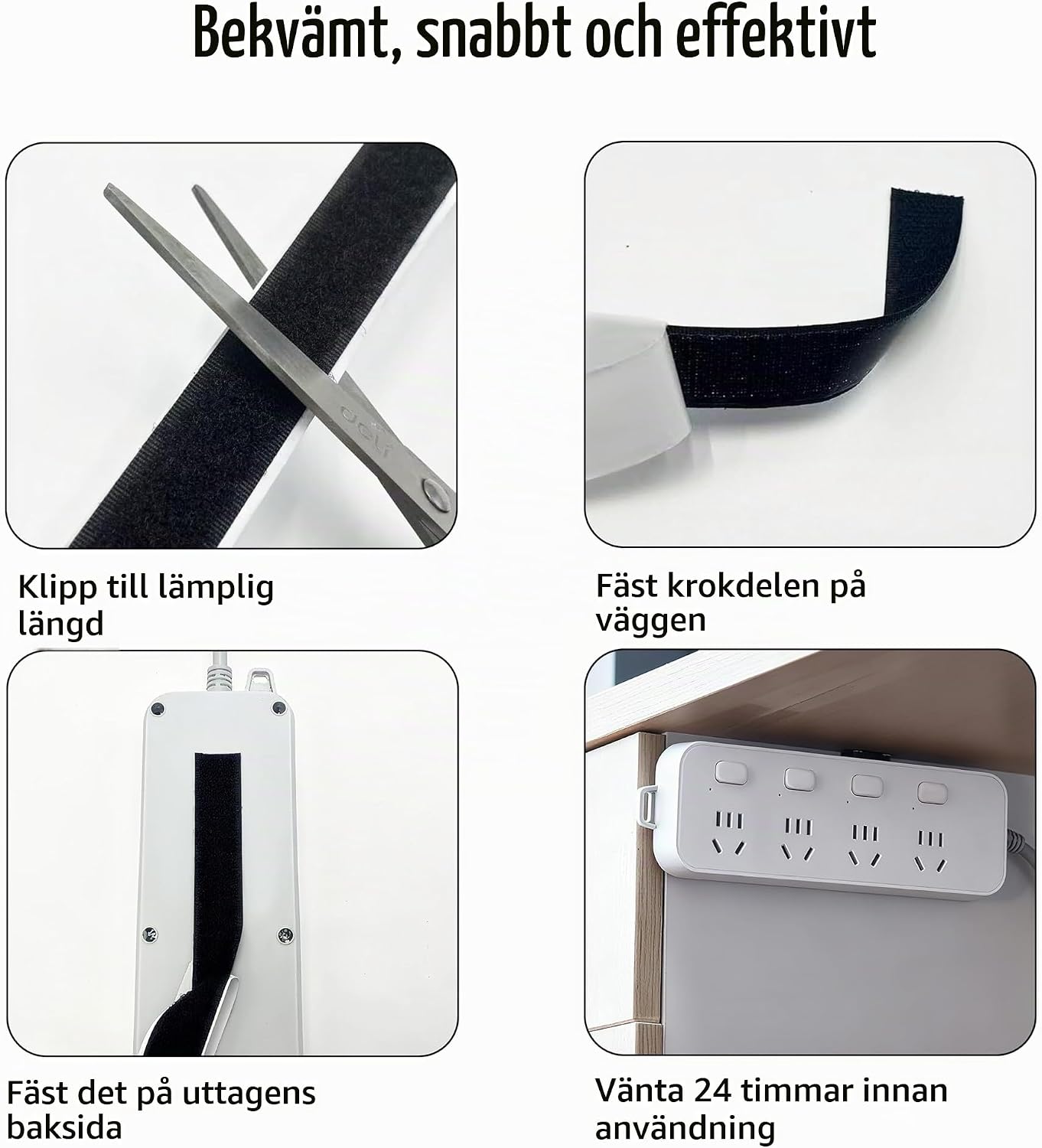 Thumbnail 3 de Xcdhemde® självhäftande kardborreband, svart, 20 mm × 12 m