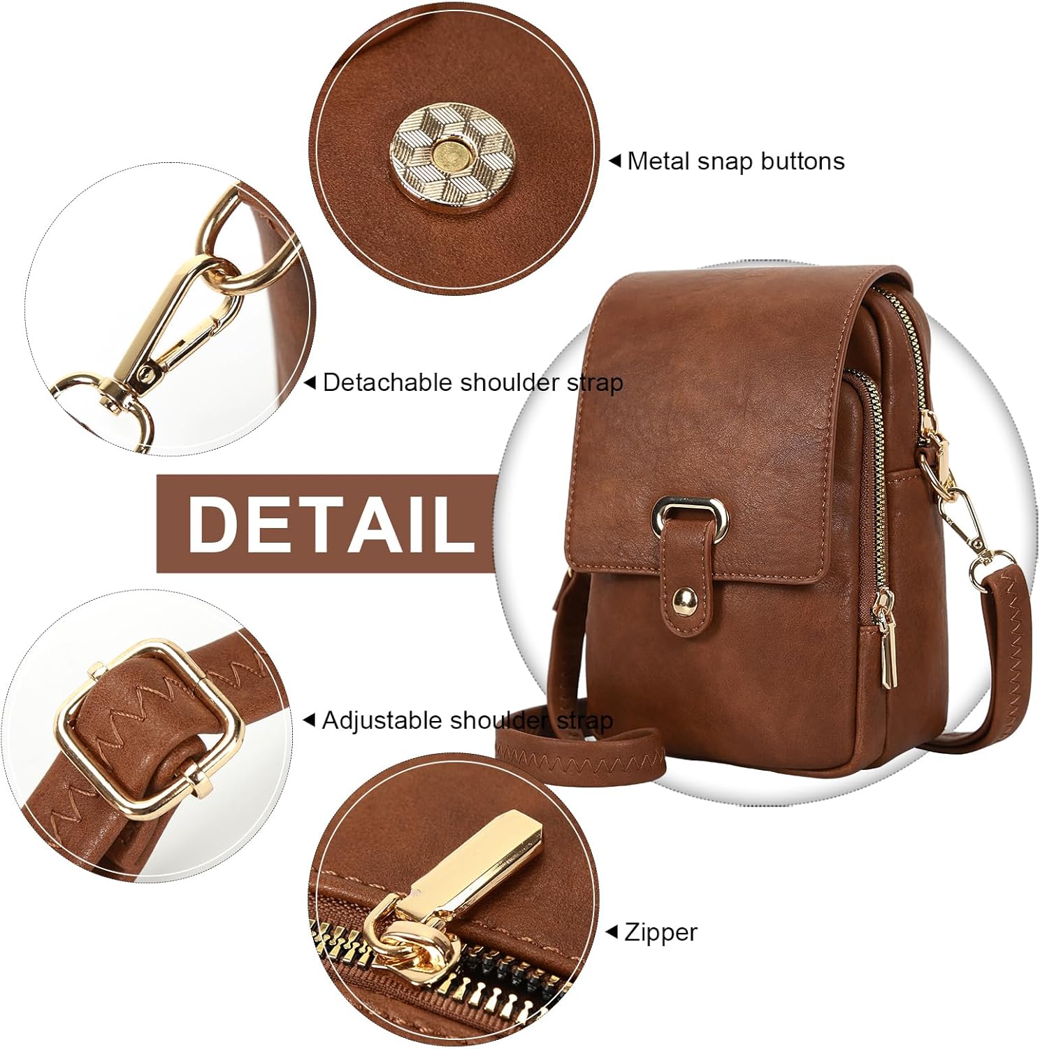 Thumbnail 5 de Leathario Cross Body Bag Women: Vegan Leather Phone Bag in Small Cross-Body Style