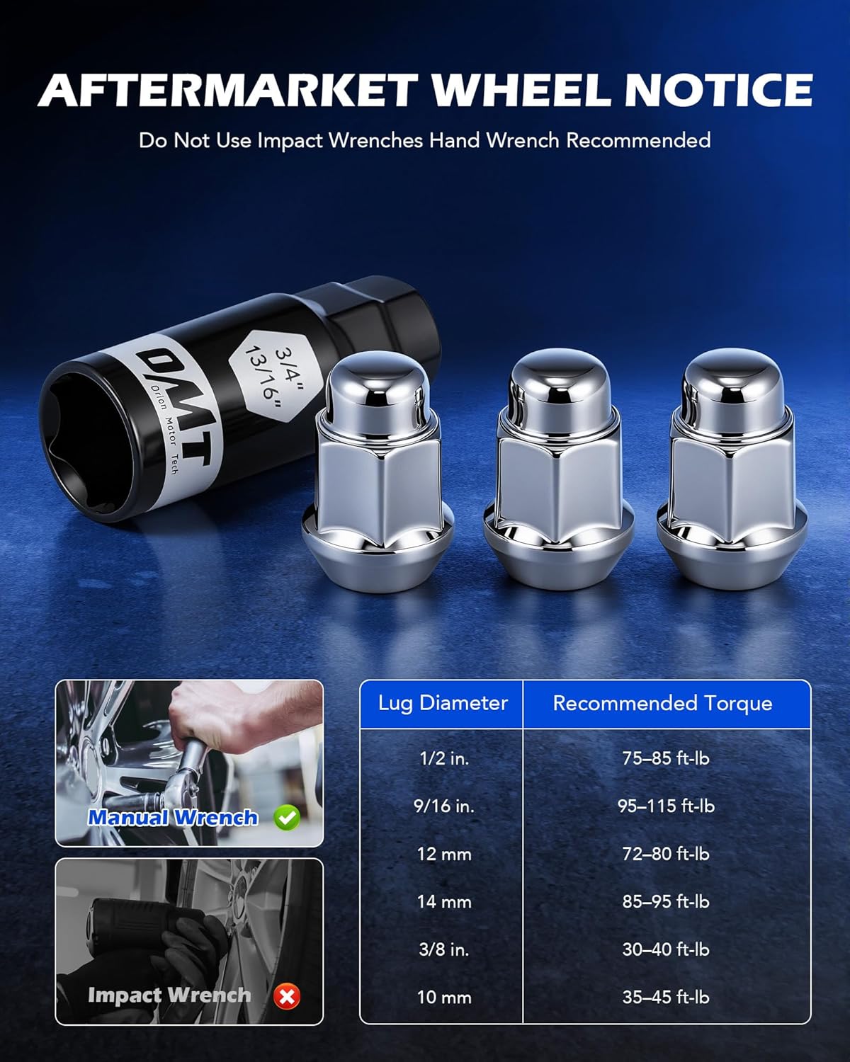 Detalle 2 de Orion Motor Tech Lug Nuts 1/2-20, Set of 20