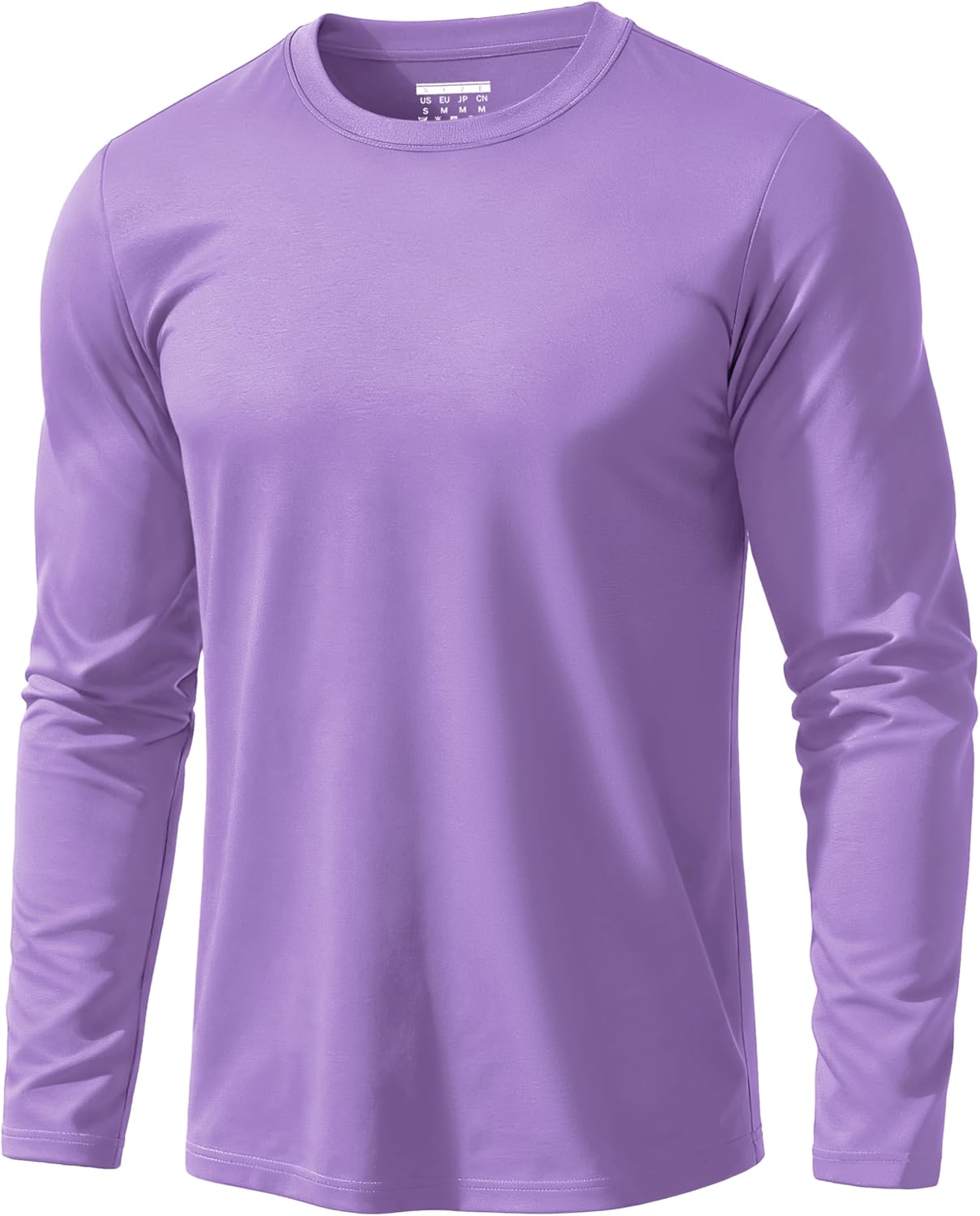 Detalle de EKLENTSON Herren Langarm-T-Shirt aus gekämmter Baumwolle mit Rundhalsausschnitt – Basic Regular Fit