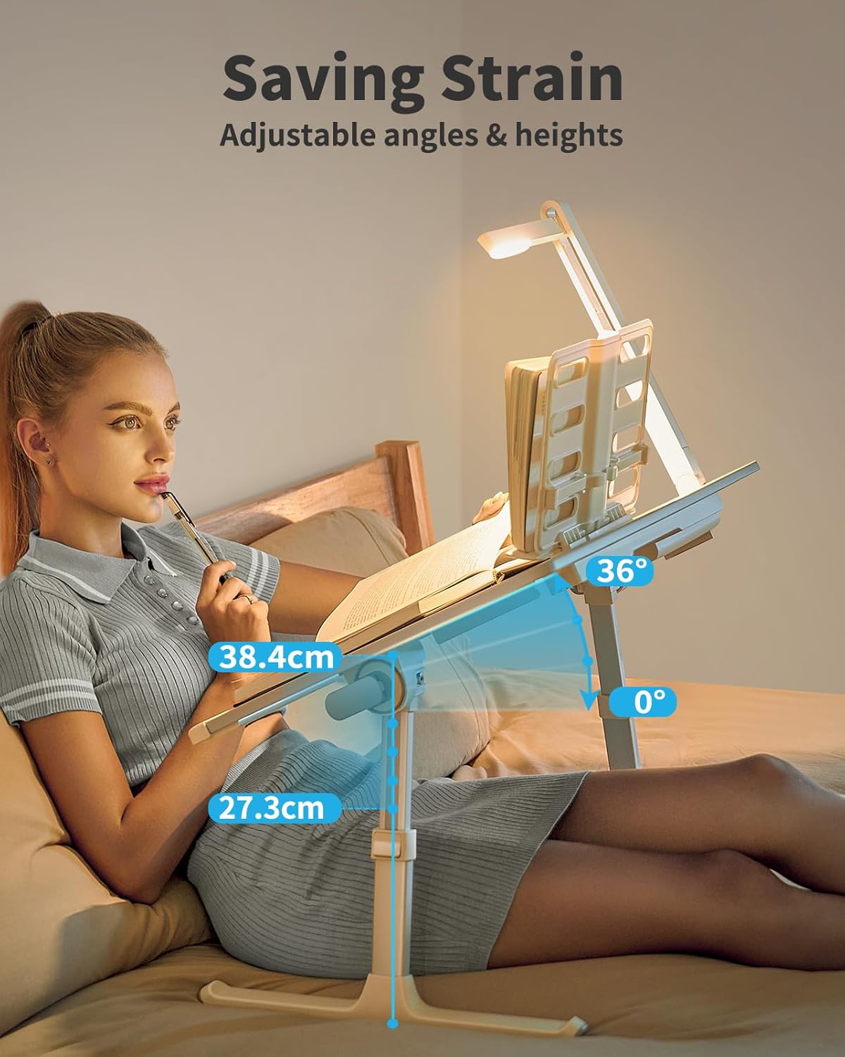Detalle de SAIJI Bed Table Lapdesk 23.6×17.7"