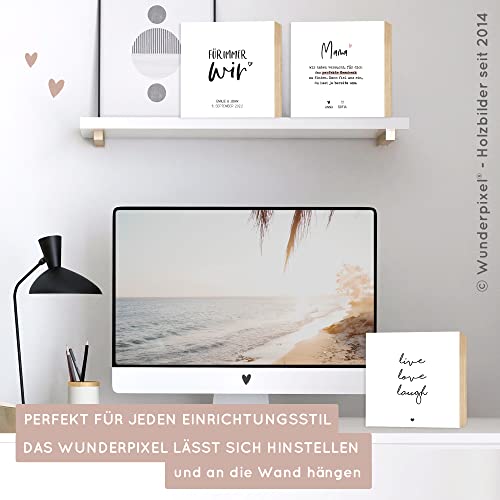 Thumbnail 6 de Wunderpixel Holzbild live love laugh – 15×15×2 cm, Holzschild zum Hinstellen oder Aufhängen