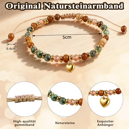 Detalle de TUZELIYA Inspirierendes Natursteinarmband – Mutmacher Geschenk für Frauen