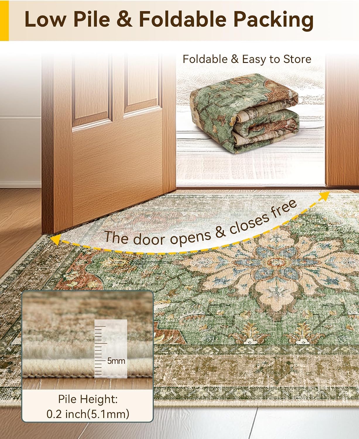 Thumbnail 6 de RELEANY RELEANY 5 x 7 floral rug