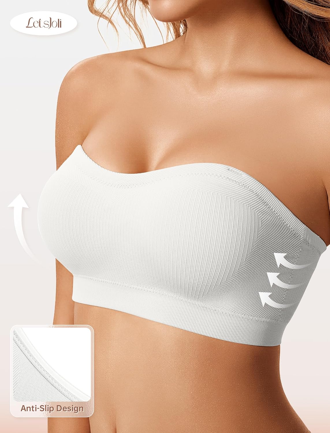 Thumbnail 1 de LetsJoli Strapless Push-Up Bandeau Bra with Silicone Grip