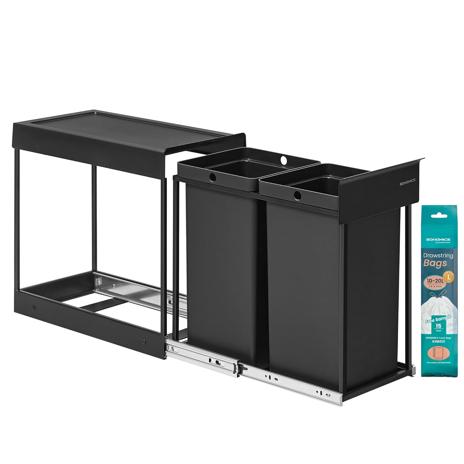 SONGMICS LTB950B01 papelera doble 2x15 L
