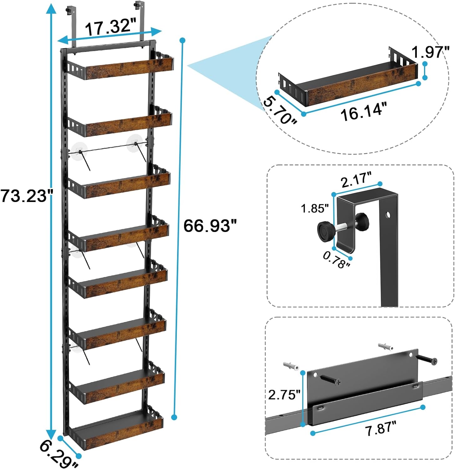 Detalle de Bukfen Pantry Door Organizer 8-Tier Storage