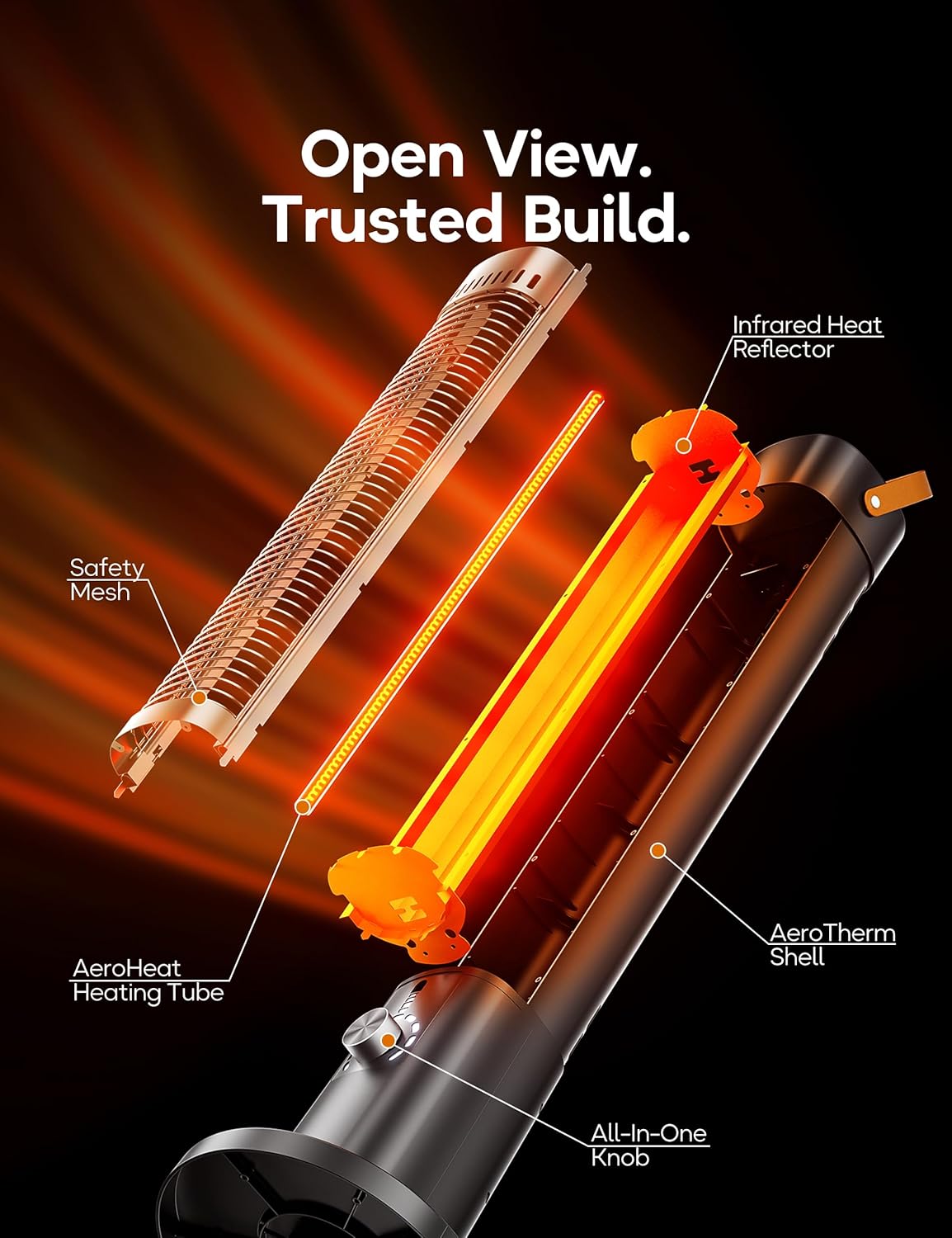 Thumbnail 3 de Patio Heater 1500W Infrared Electric 32.2" 🏠