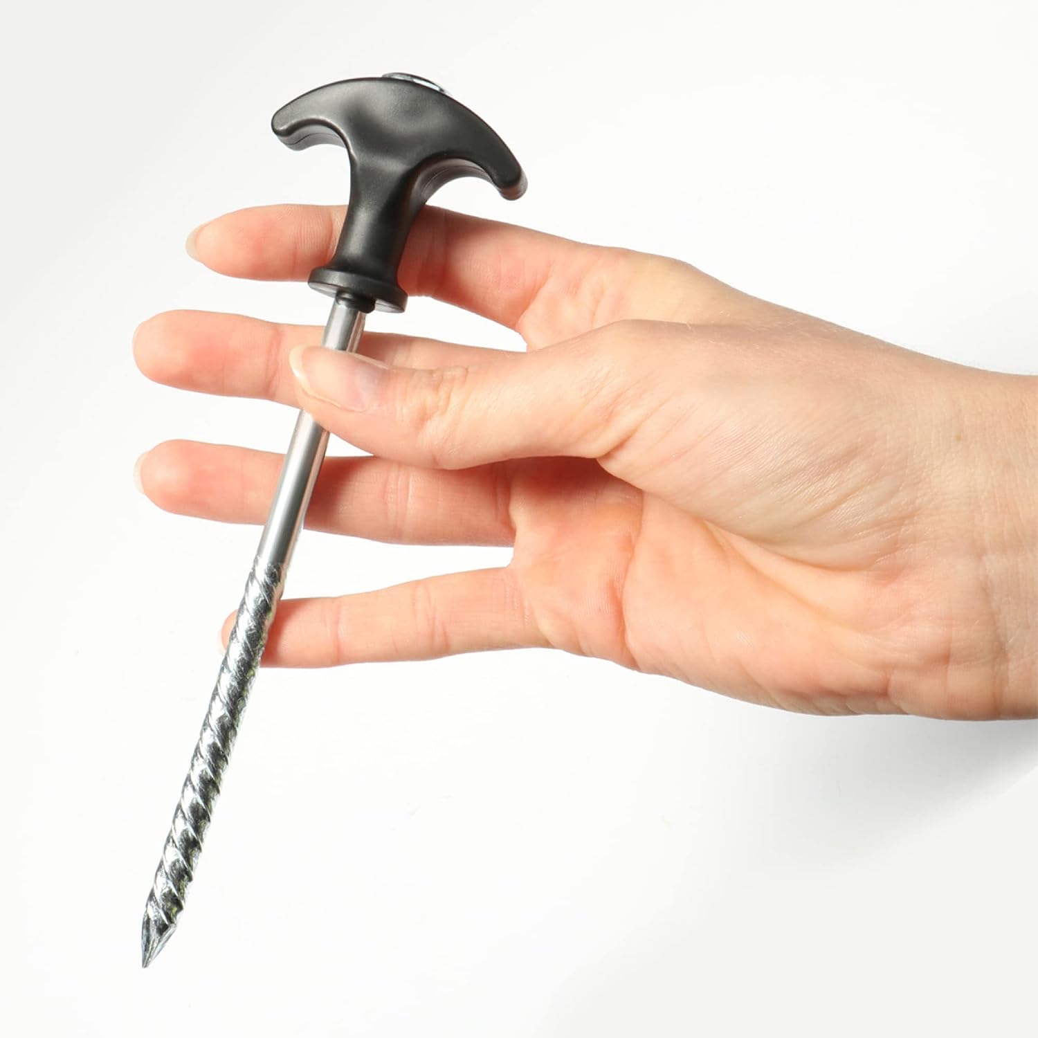 Detalle de COM-FOUR 24 picchetti per tenda: picchetti in acciaio robusti con filettatura e testa a brugola per terreni duri
