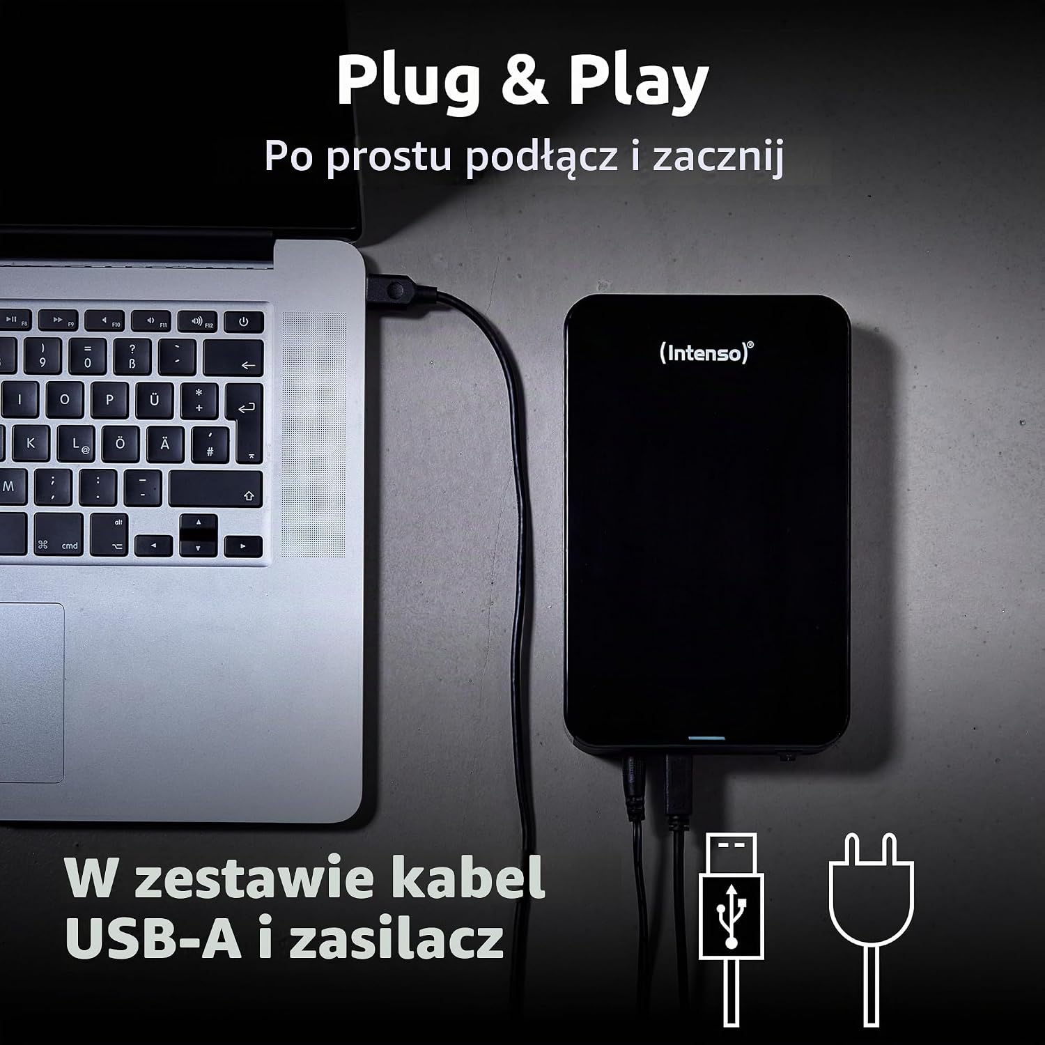 Detalle de Intenso 6031514 zewnętrzny dysk HDD 3,5 cala, 6 TB, USB 3.x, LED