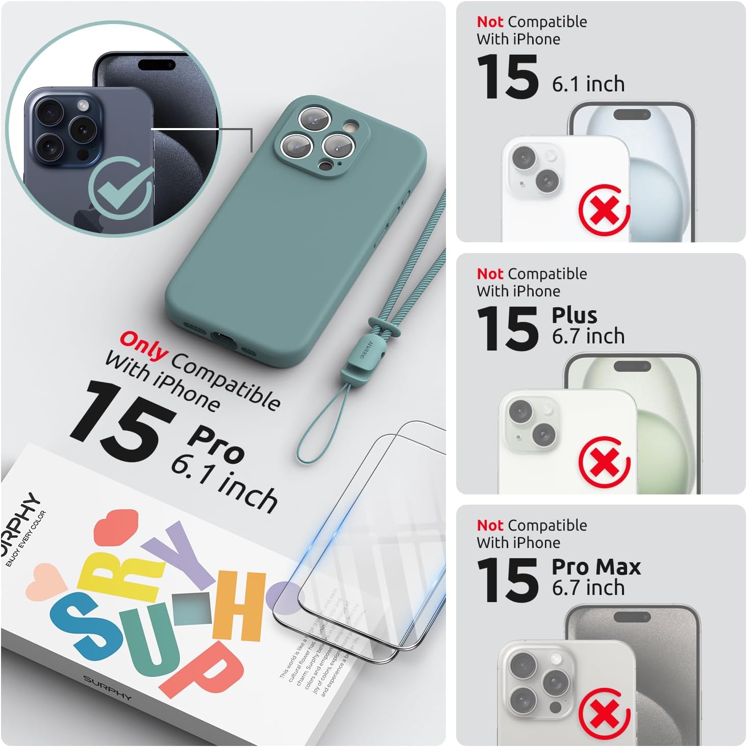 Detalle 2 de SURPHY iPhone 15 Pro Case 6.1