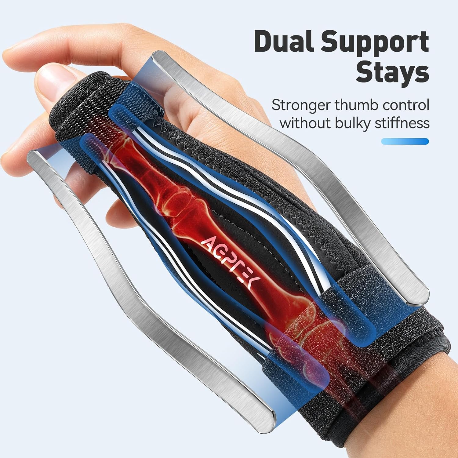Detalle 2 de AGPTEK APTWB1WL Thumb Wrist Brace, Large, Dual Aluminum Stays