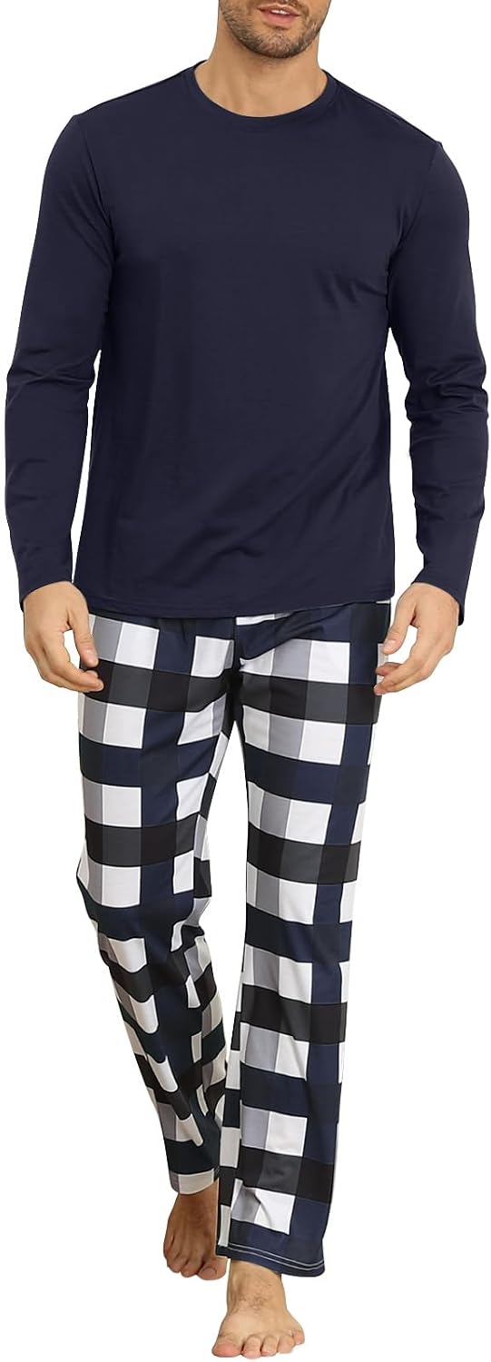 Detalle de KUYIGO Mens Pajamas Set Long Sleeve 2 Piece – Comfortable, Versatile Loungewear