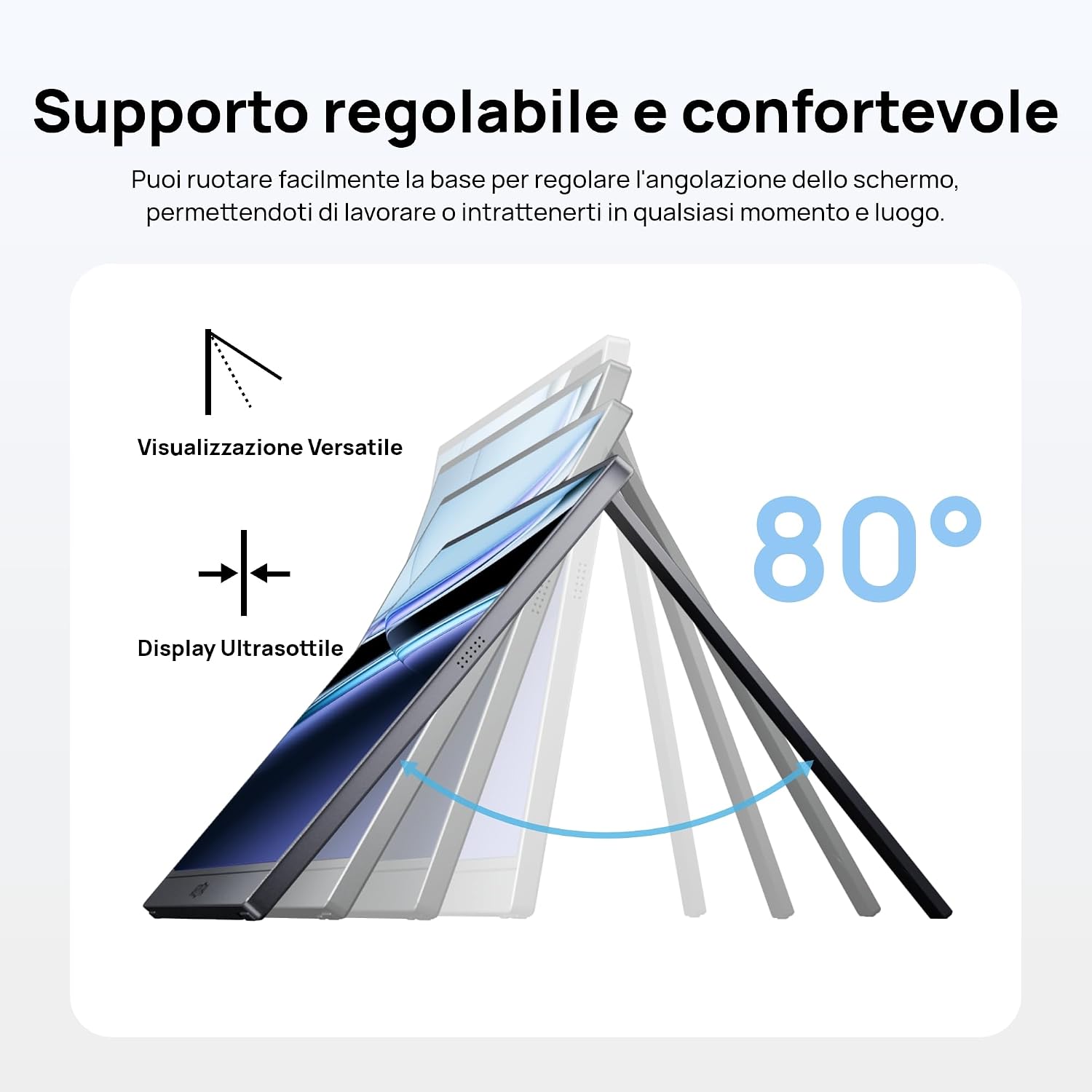 Detalle 2 de ARZOPA A1 monitor portatile 15,6" FHD IPS grigio con USB-C (secondo schermo ultrasottile)