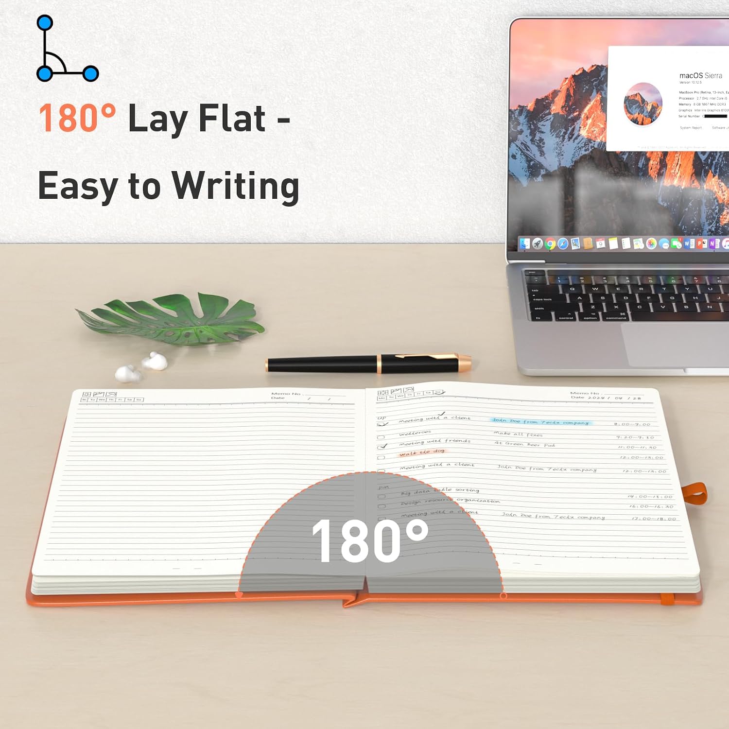 Thumbnail 5 de Smarpau 320 Pages College Ruled Notebook (B5, 19 x 25 cm) – Orange hardcover leather-style journal with index tabs