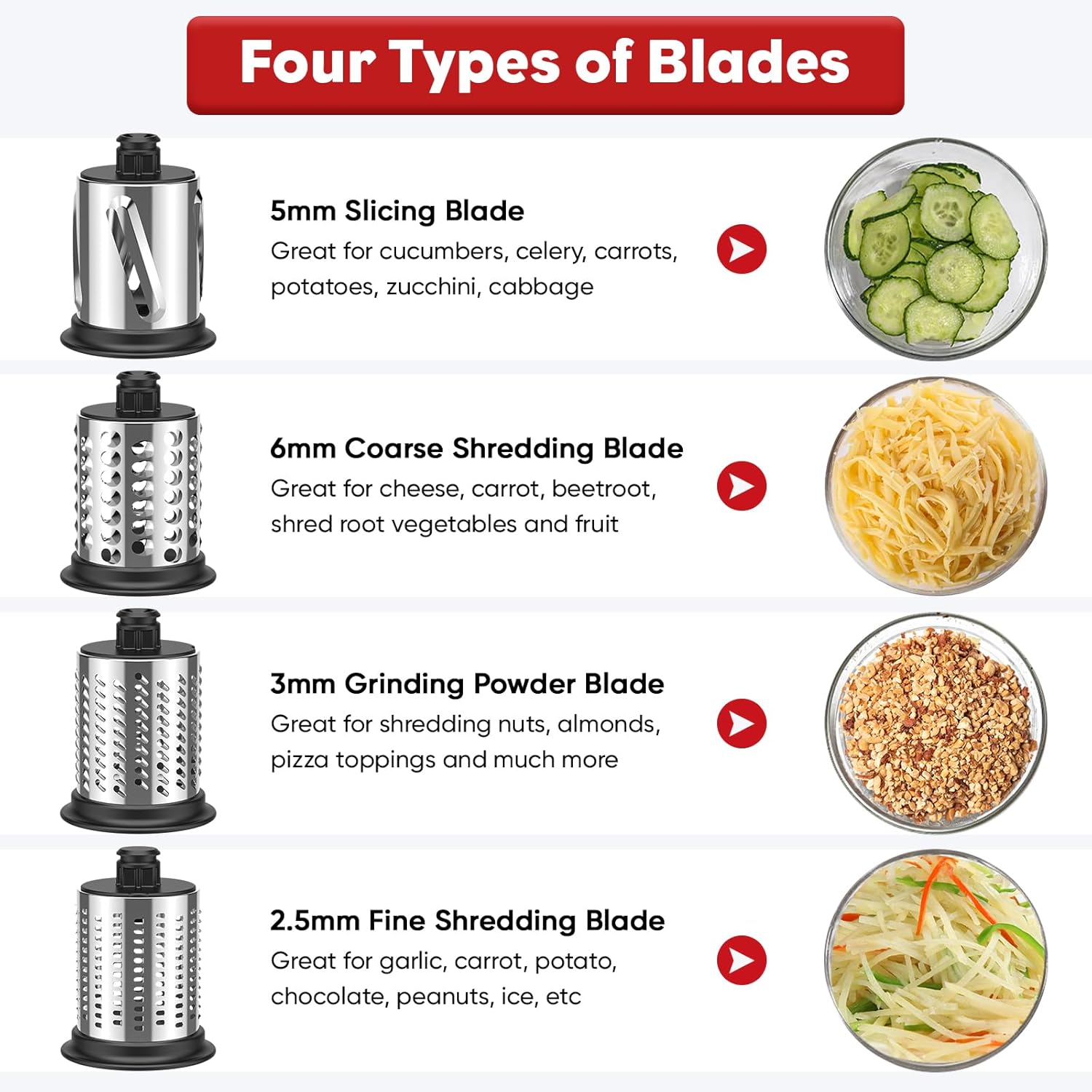 Thumbnail 1 de InnoMoon Slicer Shredder Attachment 4 blades 🧀