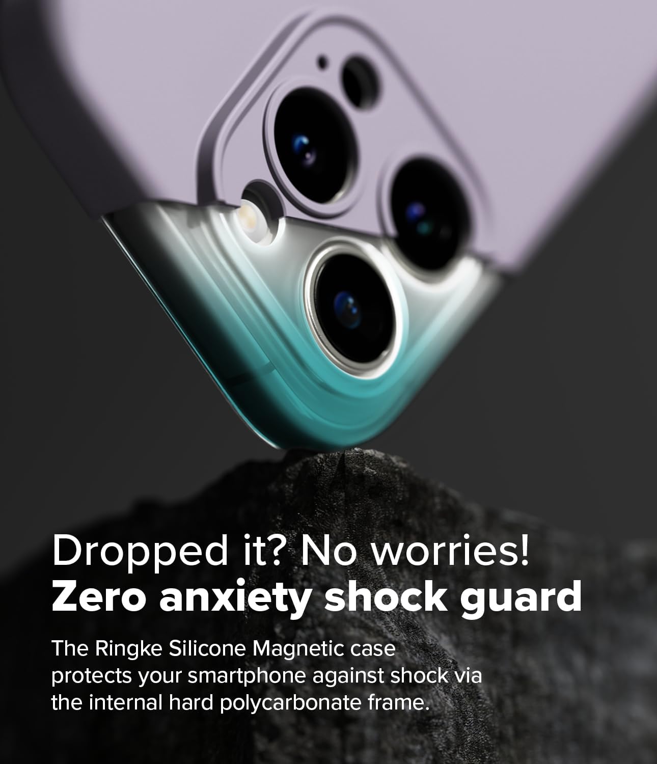 Detalle de Ringke Silicone Magnetic Case for iPhone 16 Pro (Light Purple) – MagSafe Compatible