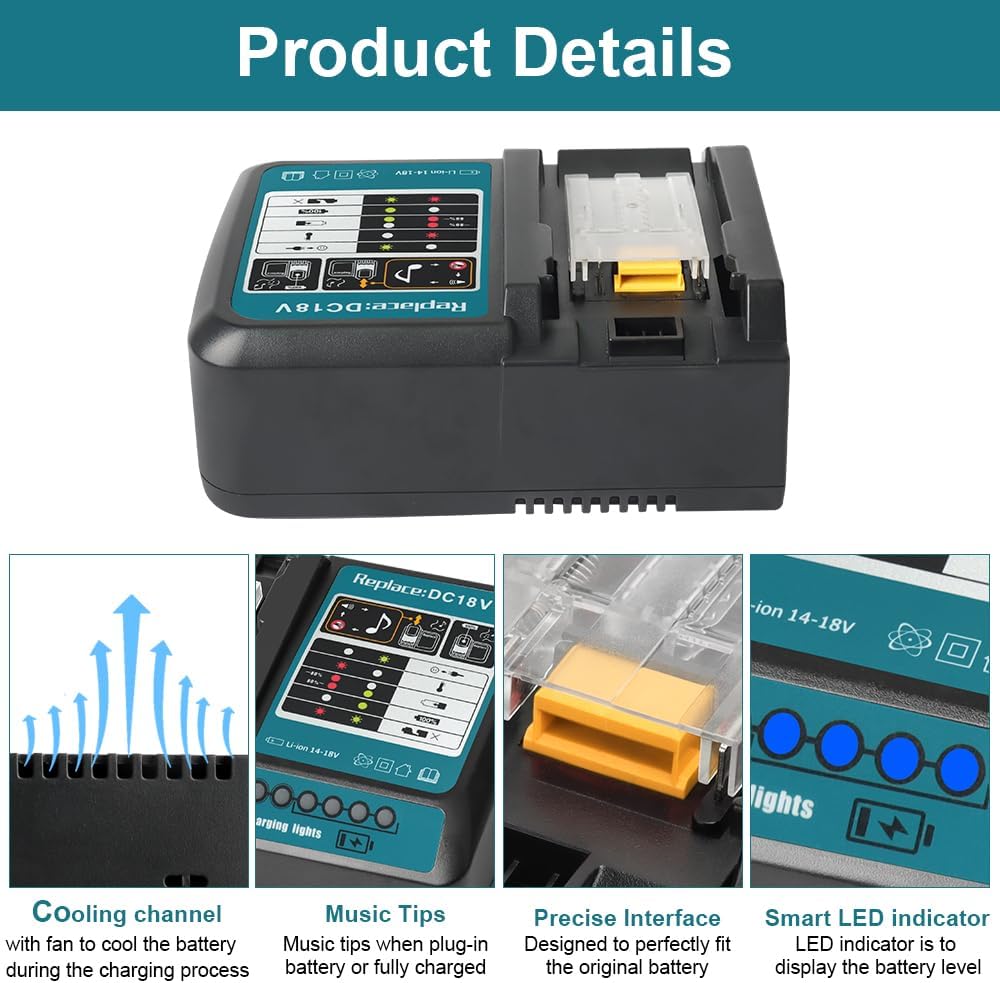 Thumbnail 5 de Powarobor Fast Charger 3.0A for 14.4V–18V