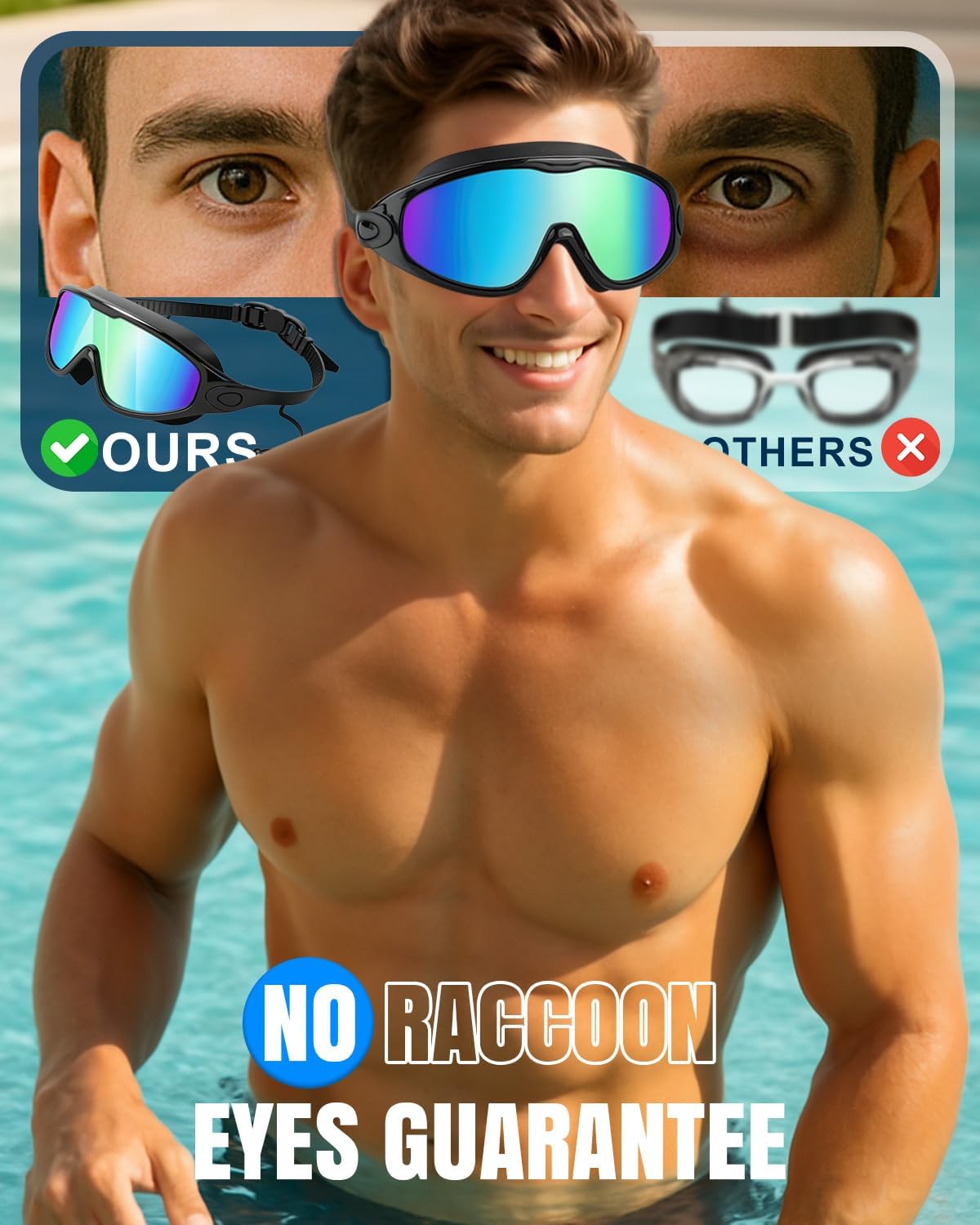 Thumbnail 2 de Lorrtta Wide Vision Swimming Goggles 2 Pack – Clear 180° View, Anti-Fog & UV Protection