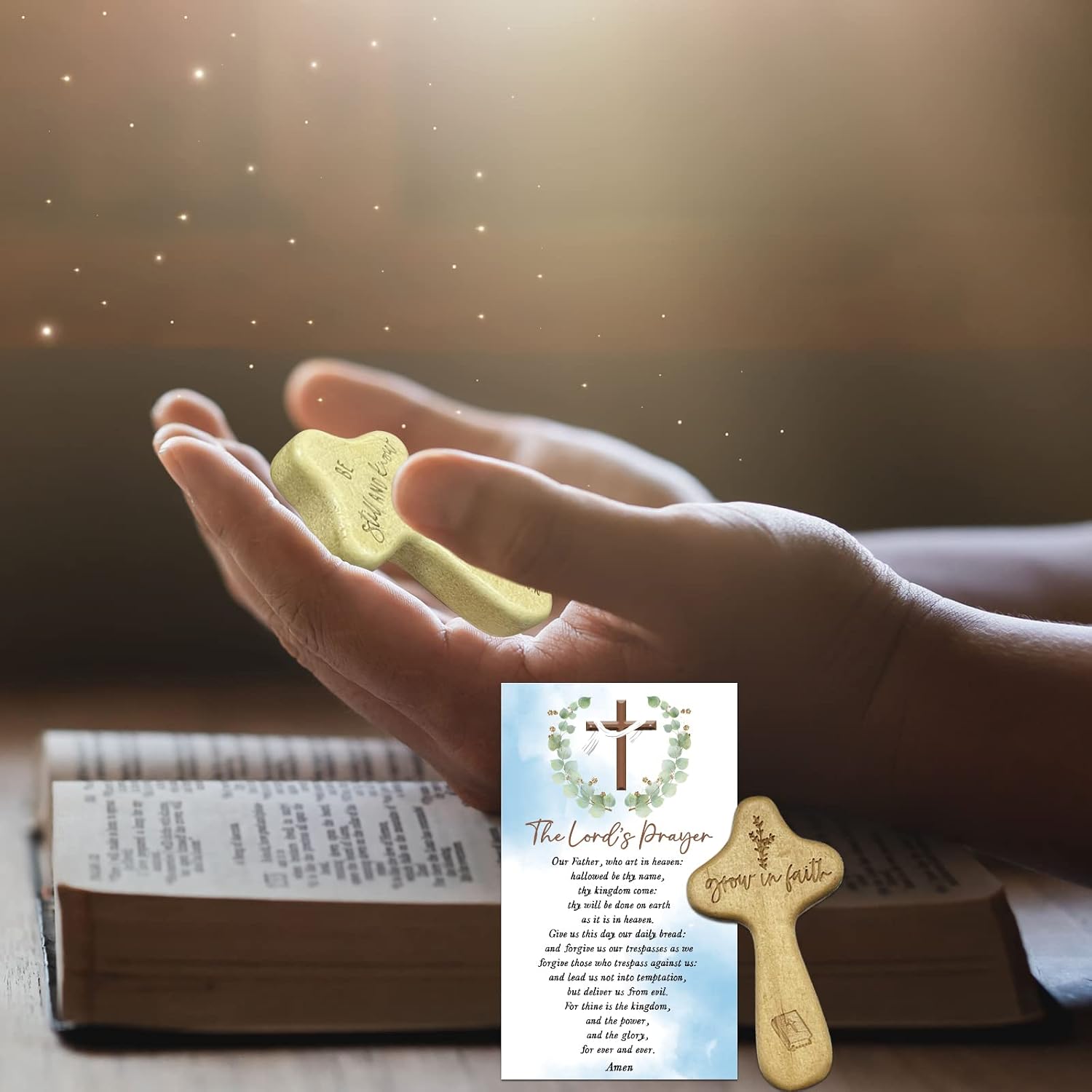 Thumbnail 5 de Wooden Pocket Crosses with Prayer Cards