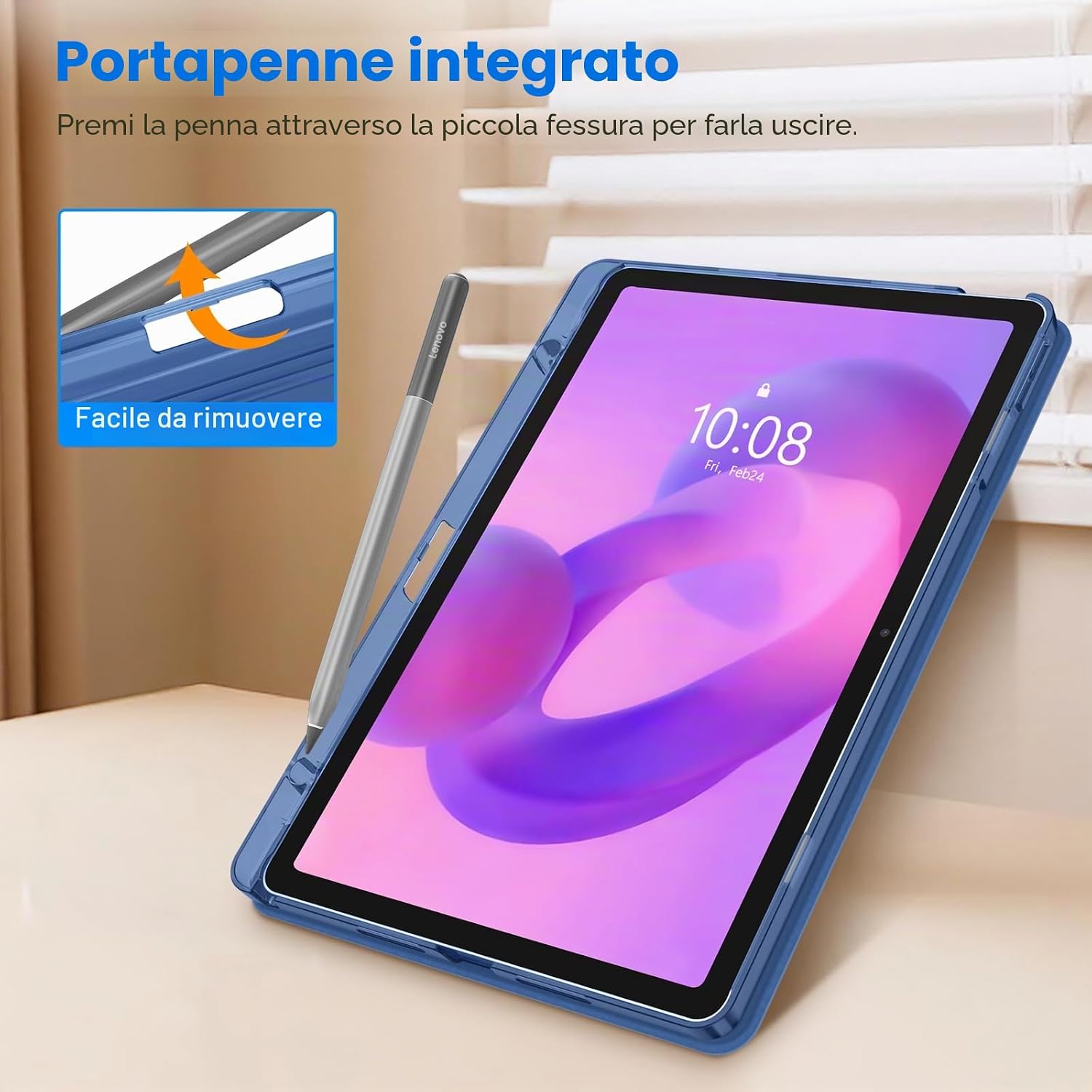 Detalle de FINTIE Cover per Lenovo IdeaTab 11'' 2025 (TB-336ZU/TB-336FU) con Portapenna – Sottile e Opaca, Night Navy