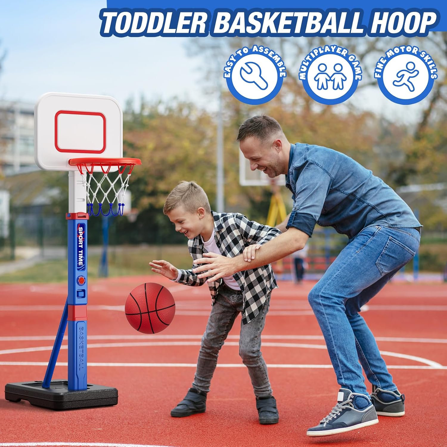 Thumbnail 5 de HYES Toddler Basketball Hoop 55" adjustable