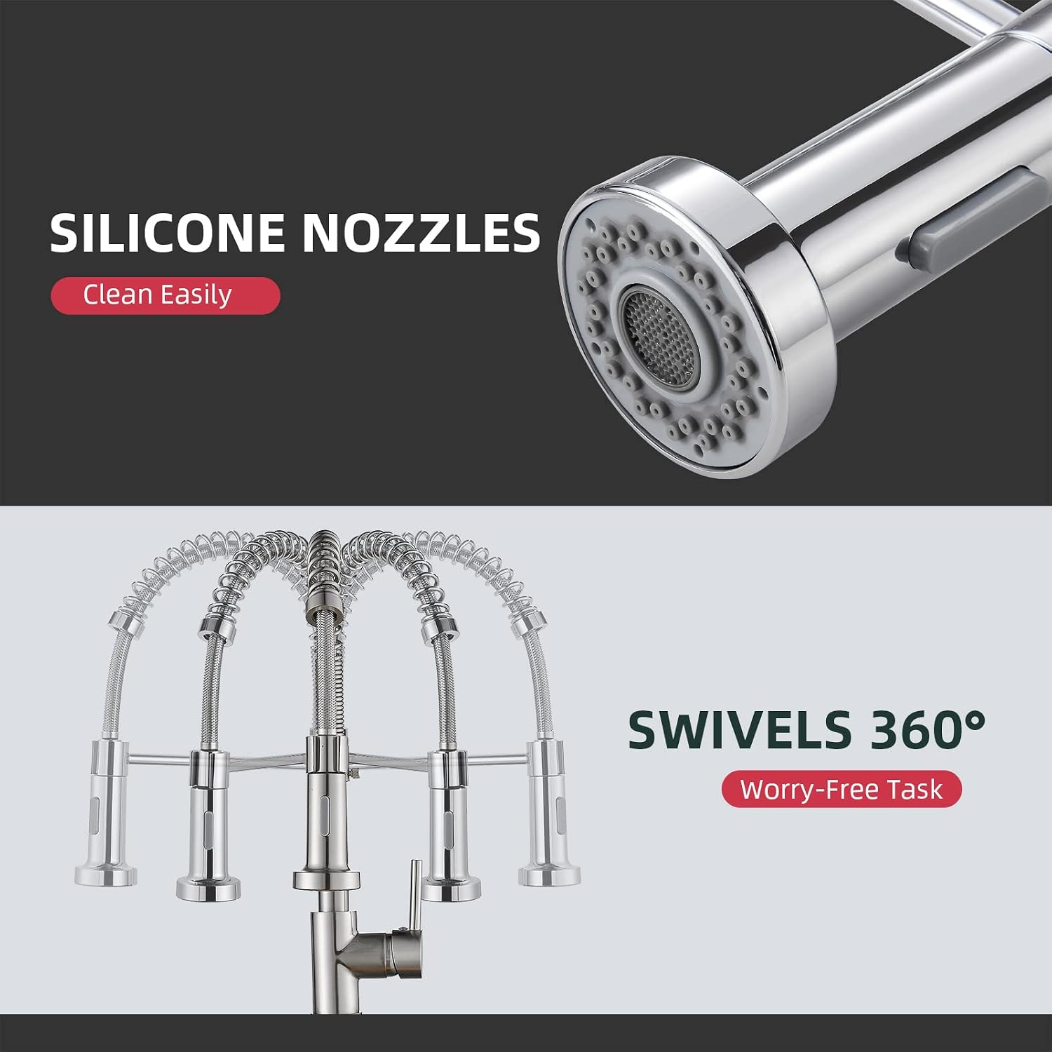 Thumbnail 5 de Cobbe Spring Kitchen Mixer Tap 360° swivel