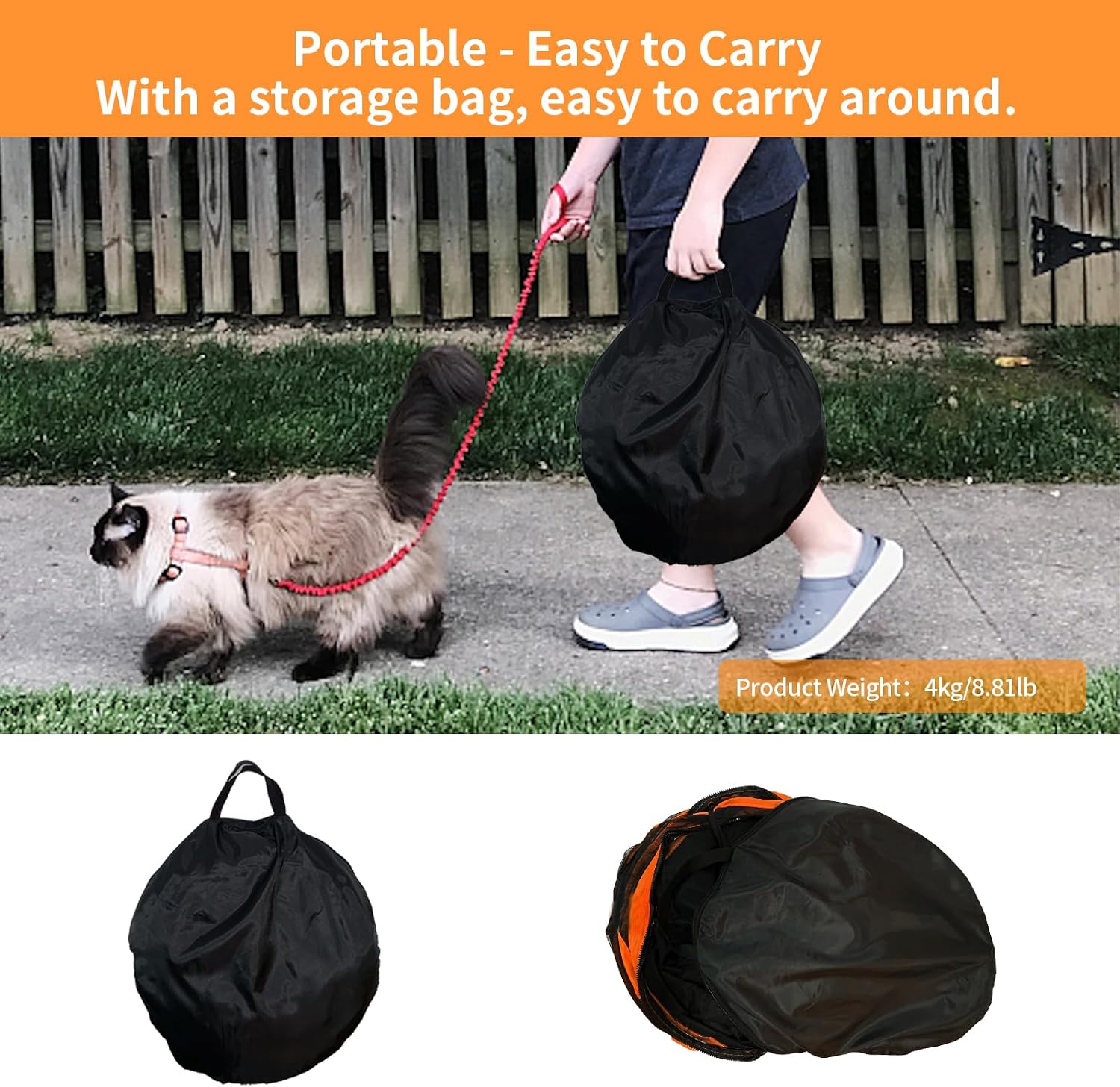 Detalle de Homegroove 6-in-1 Outdoor Cat Enclosures for Indoor Cats: Portable Playhouse, Tent and Tunnel System