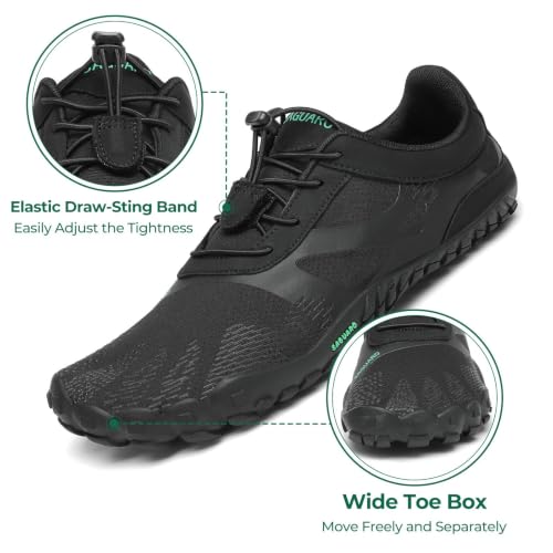 Detalle 2 de SAGUARO Barefoot Zapatillas Minimalistas para Mujer, Zero Drop, Antideslizante – Vanta Negro Gr.42