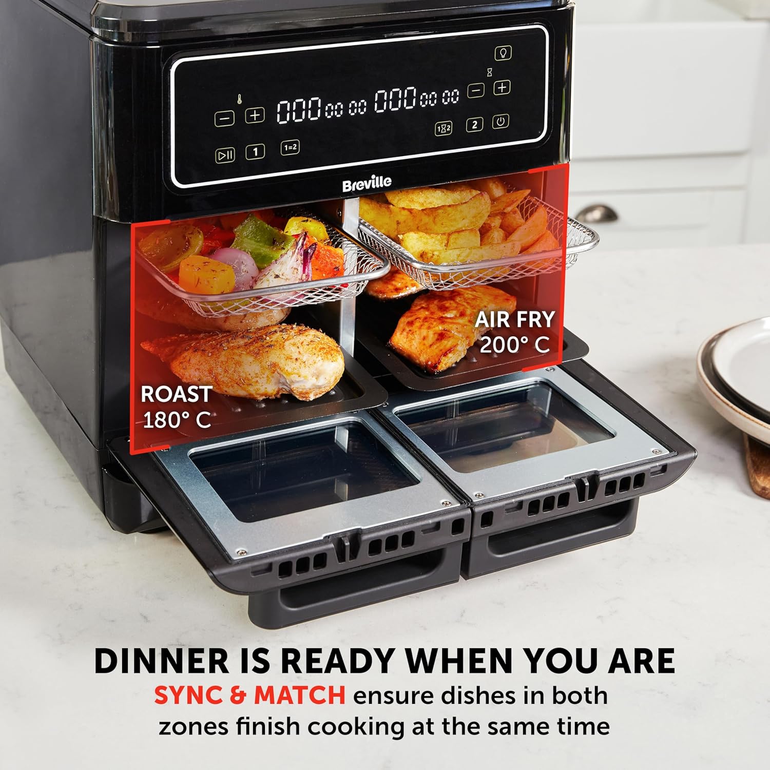 Thumbnail 4 de Breville Halo Flexi VDF138 11L digital air fryer oven