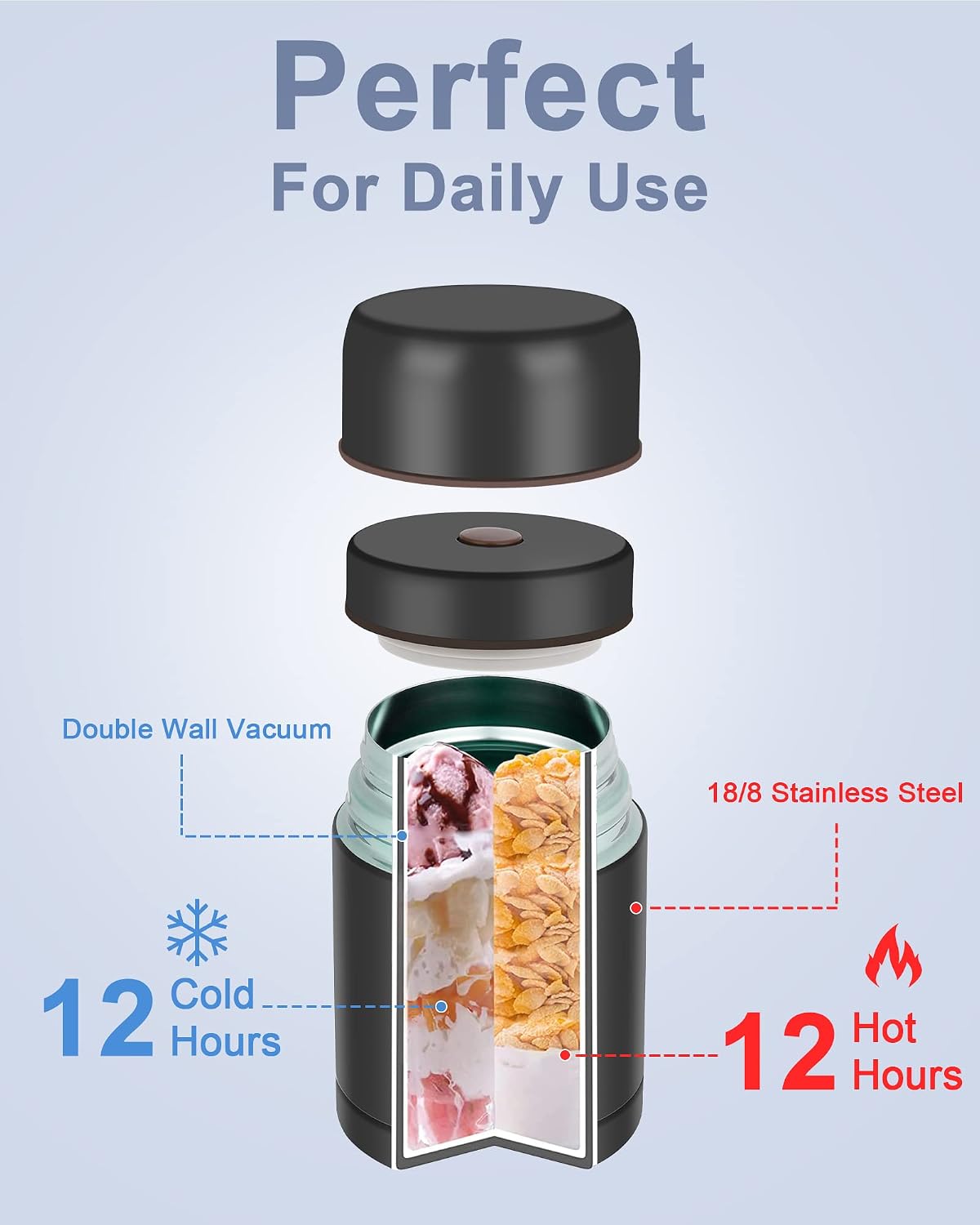 Thumbnail 2 de Dreamhigh Thermal Food Container 800 ml lunchbox 🍱
