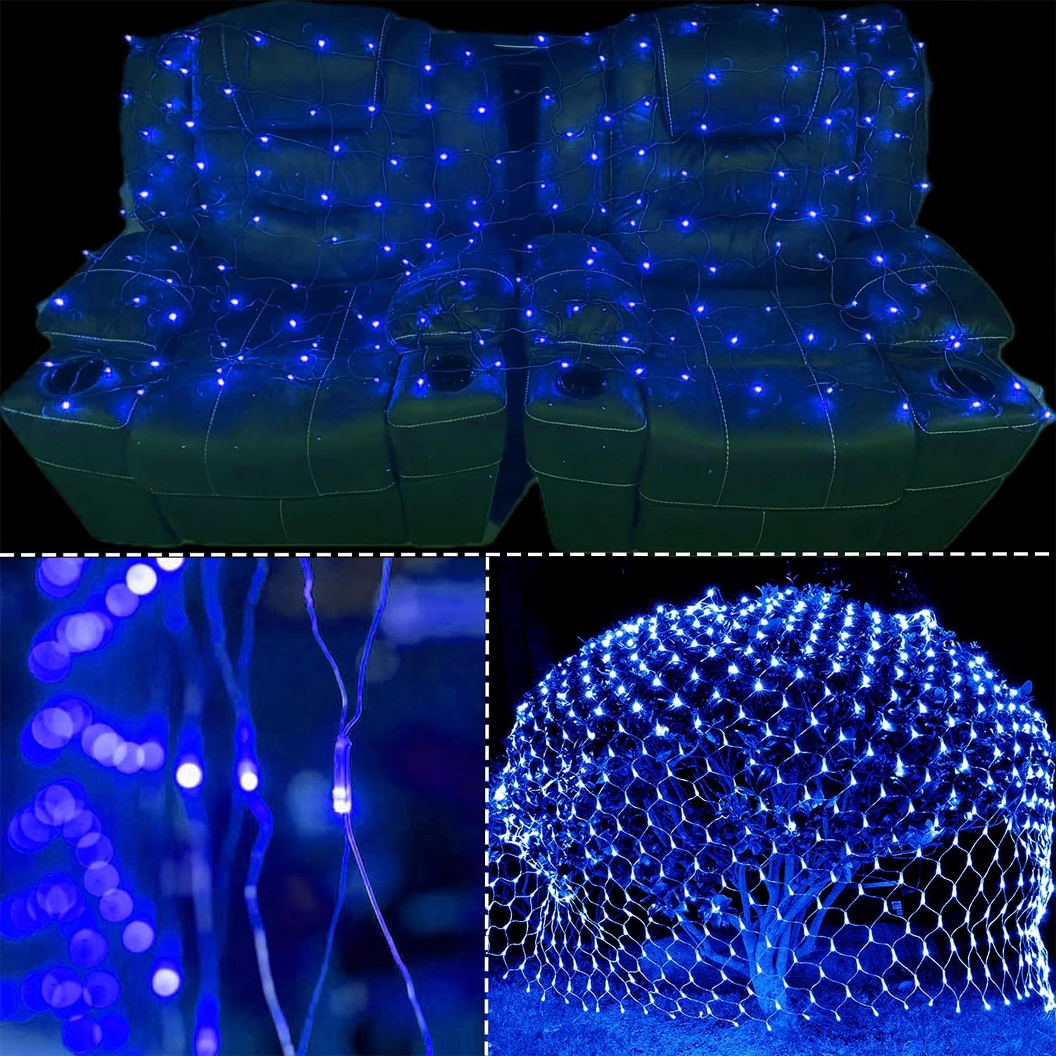 Thumbnail 1 de WATERGLIDE Blue 360-LED Outdoor Net Lights, 12 ft x 5 ft, 8 Modes