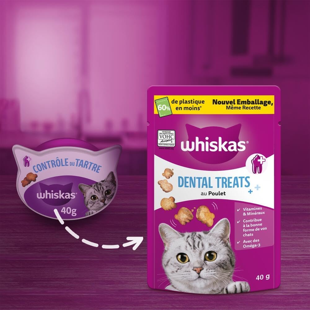 Thumbnail 6 de Whiskas Contrôle du Tartre Poulet Friandises pour Chats – Lot de 6 x 40 g