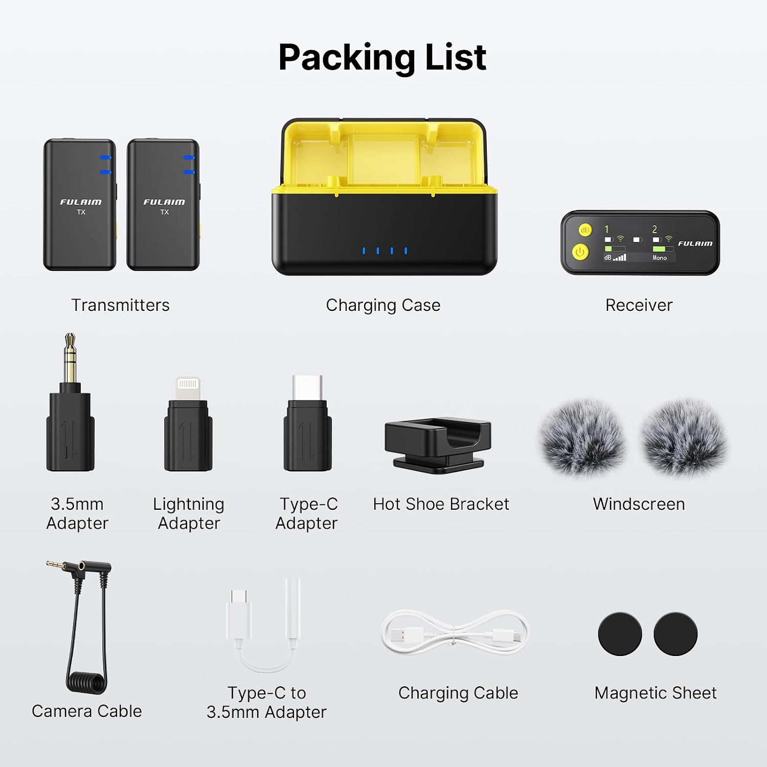 Thumbnail 6 de FULAIM X5M microfono lavalier wireless per smartphone 18 ore