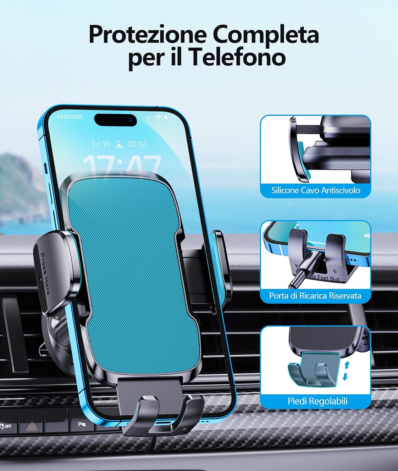 Thumbnail 1 de Glangeh Porta cellulare auto 360° per prese d'aria