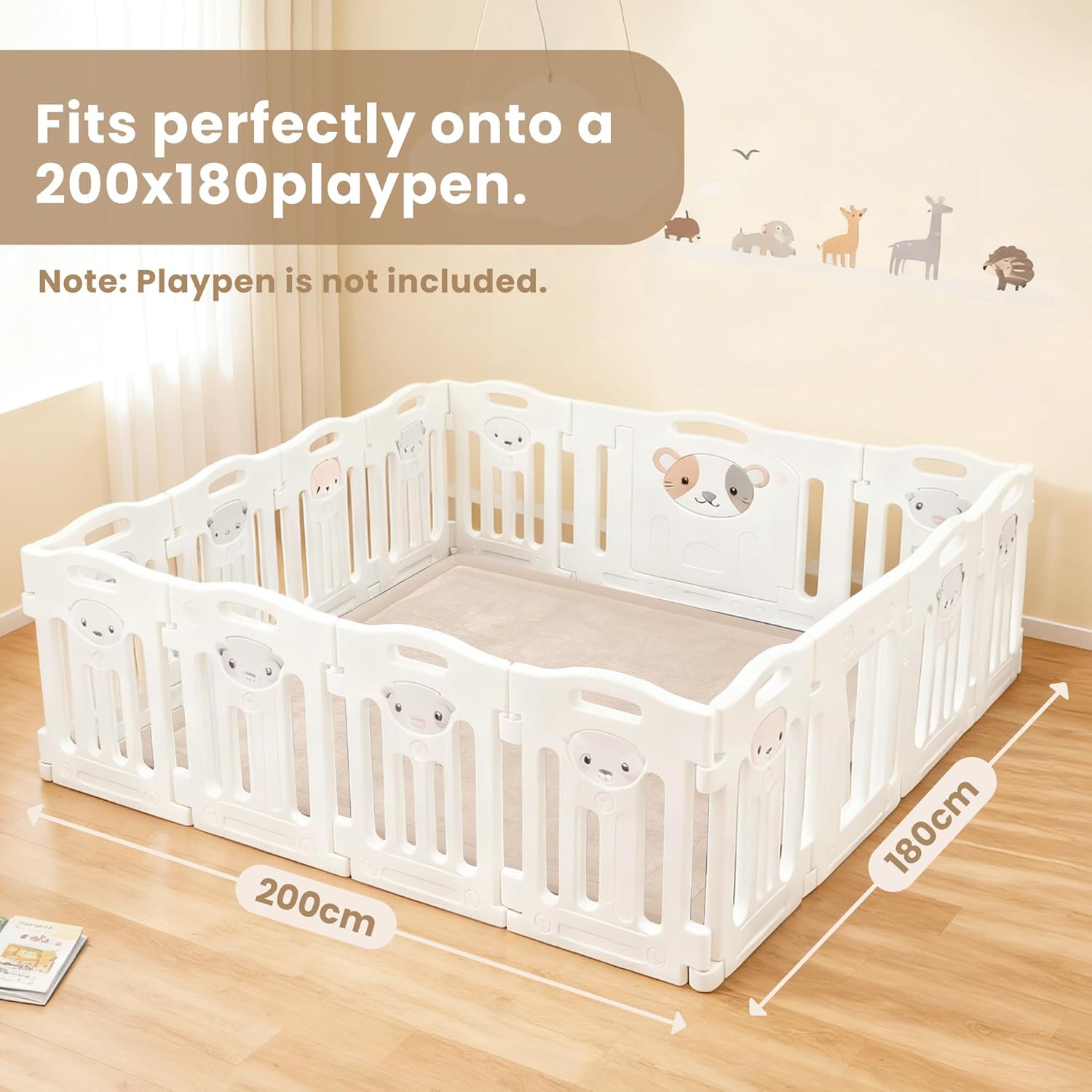 Thumbnail 5 de ACOMOPACK Baby Floor Play Mat – Thick Memory Foam 180×200cm in Beige