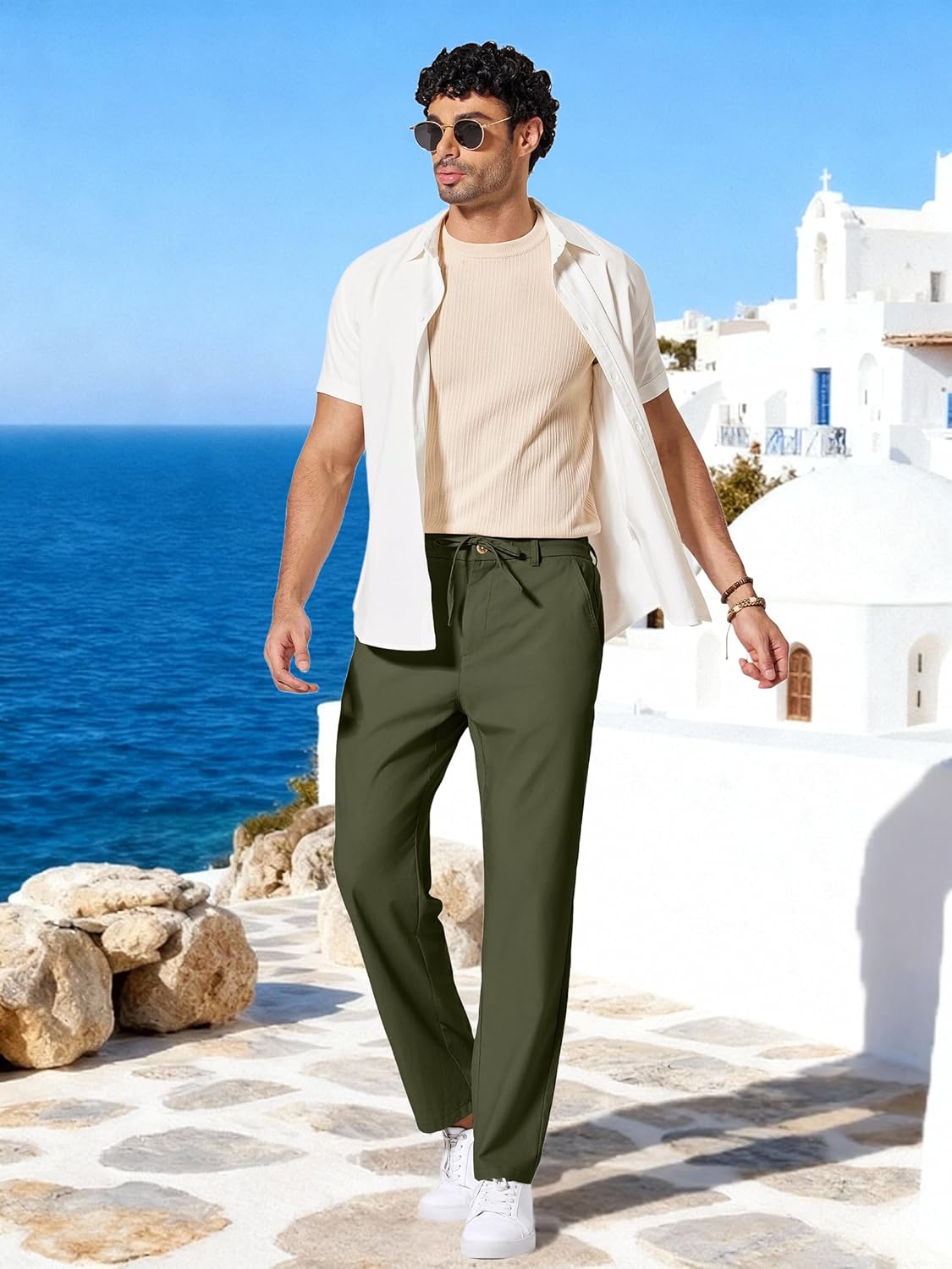 Thumbnail 1 de COOFANDY Men's Cotton Linen Loose Fit Pants